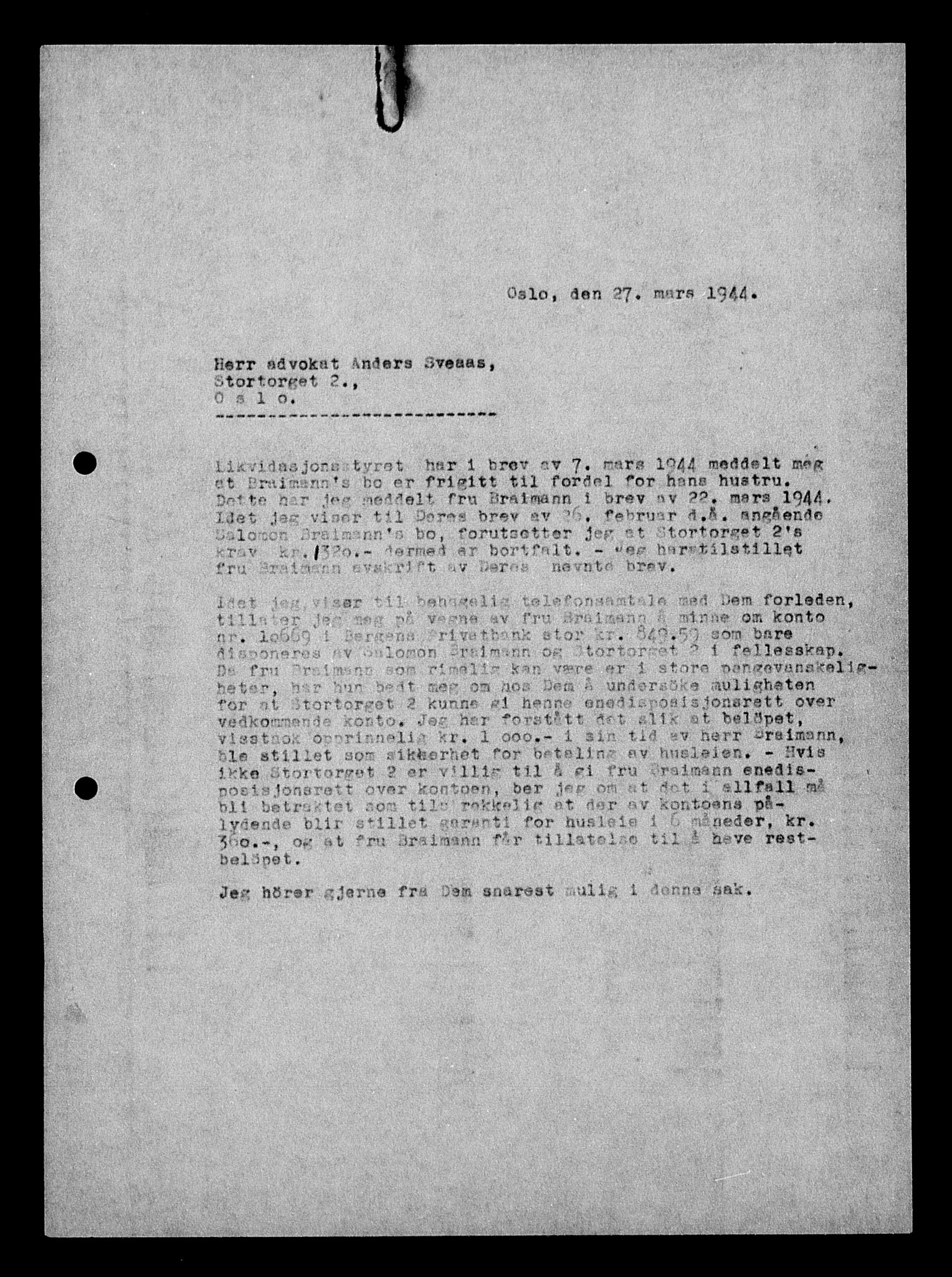 Justisdepartementet, Tilbakeføringskontoret for inndratte formuer, AV/RA-S-1564/H/Hc/Hcc/L0927: --, 1945-1947, p. 443