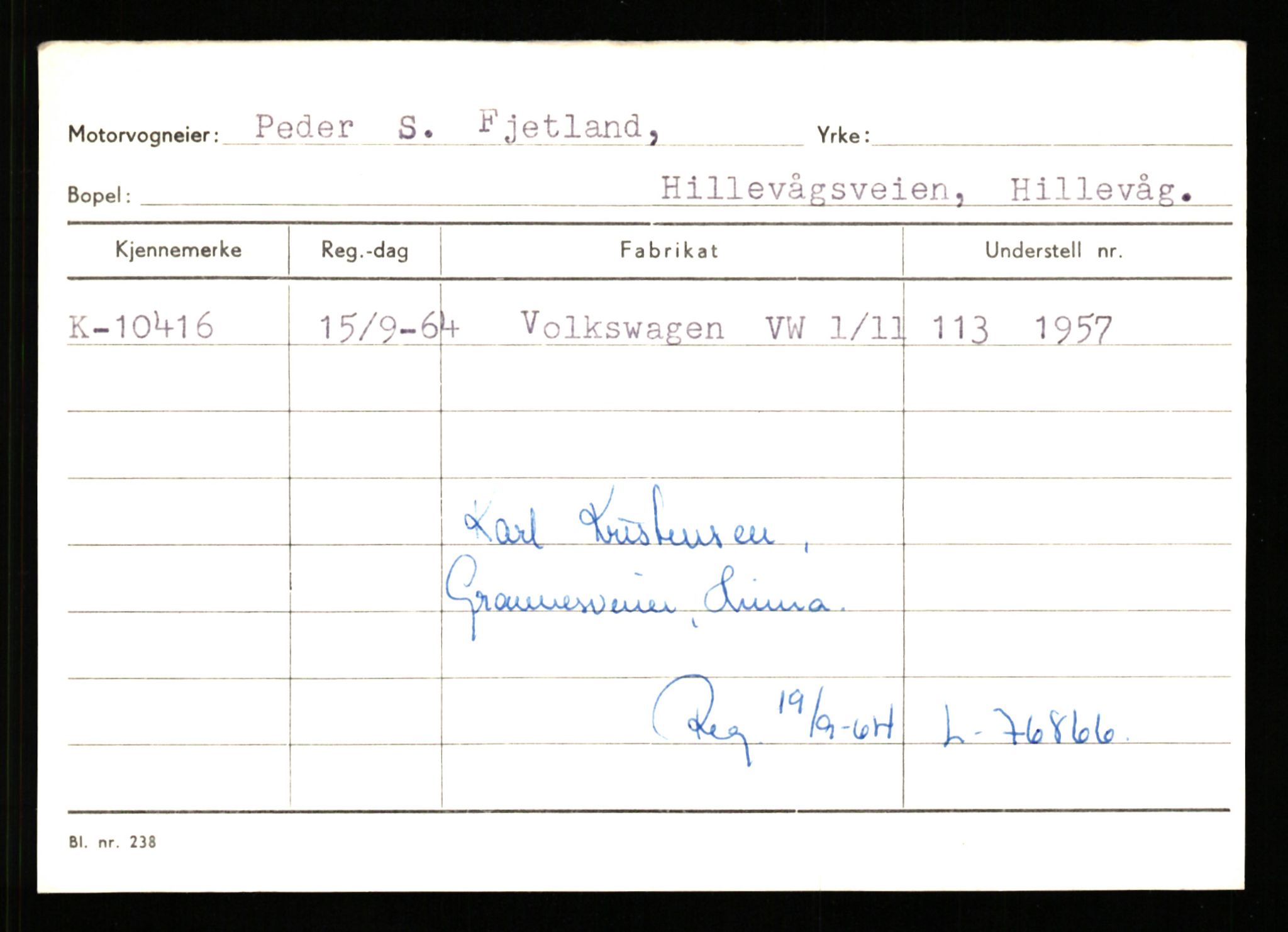 Stavanger trafikkstasjon, AV/SAST-A-101942/0/G/L0002: Registreringsnummer: 5791 - 10405, 1930-1971, p. 3268