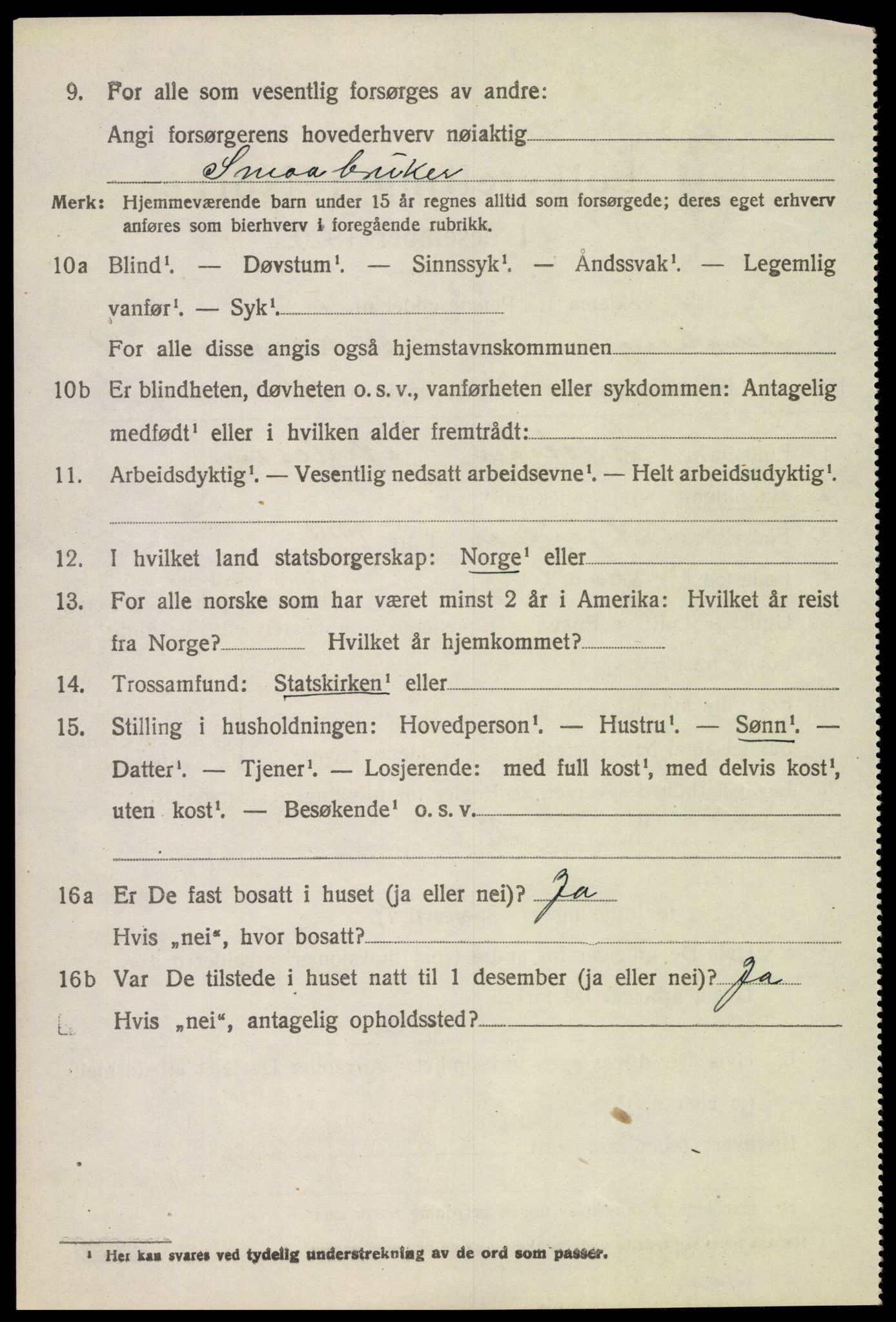 SAH, 1920 census for Fåberg, 1920, p. 10329