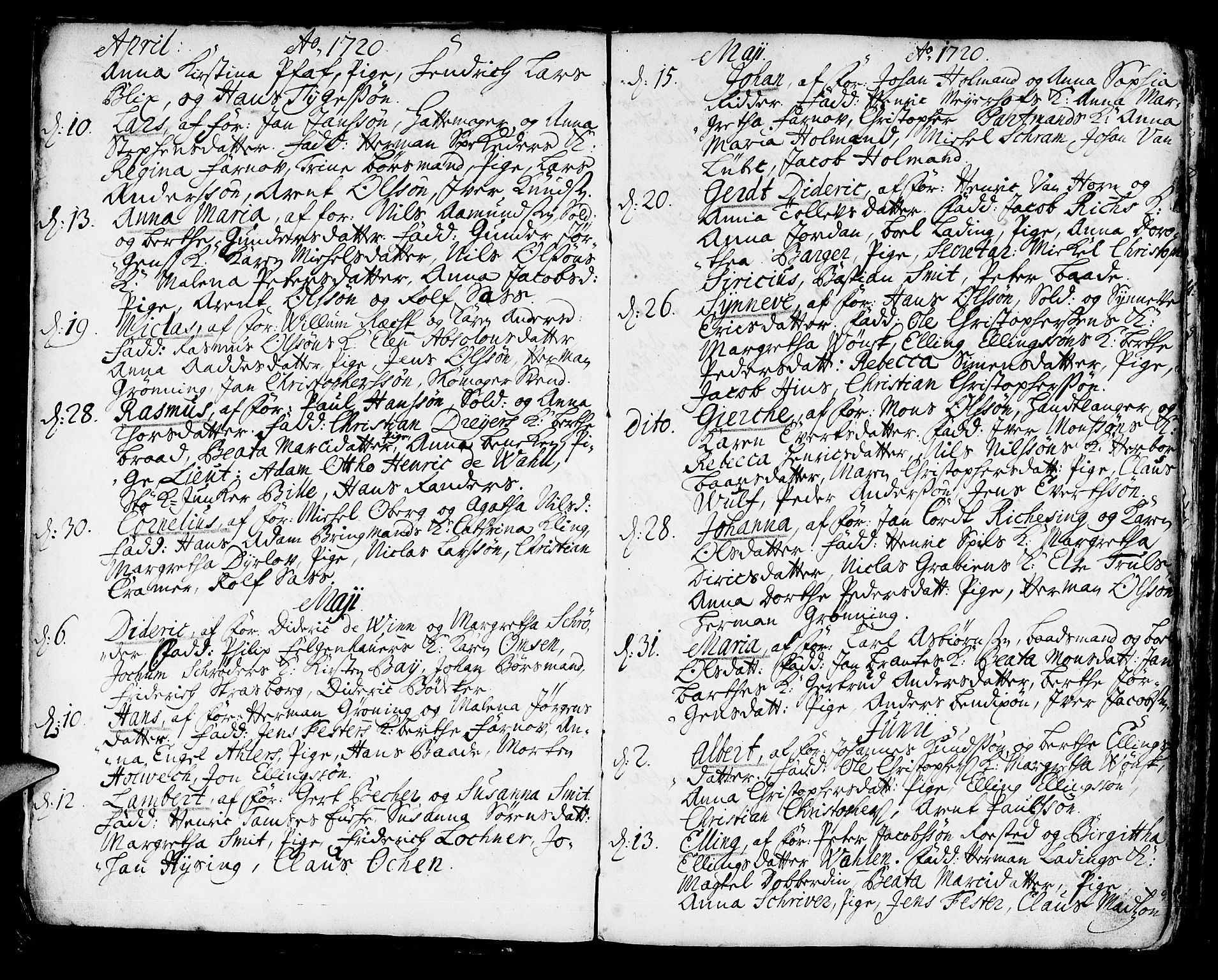 Korskirken sokneprestembete, SAB/A-76101/H/Haa/L0004: Parish register (official) no. A 4, 1720-1750, p. 3