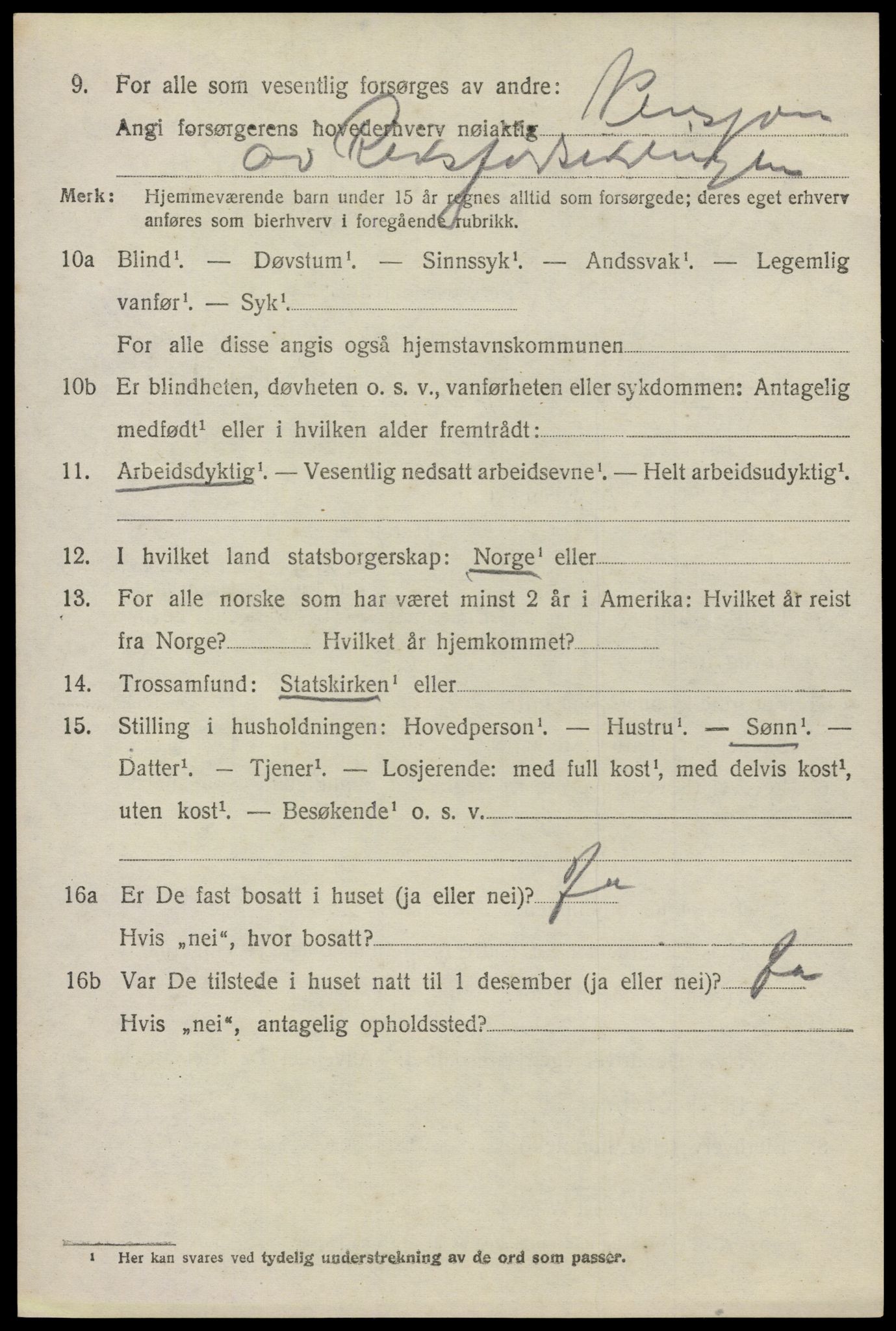 SAO, 1920 census for Glemmen, 1920, p. 5142