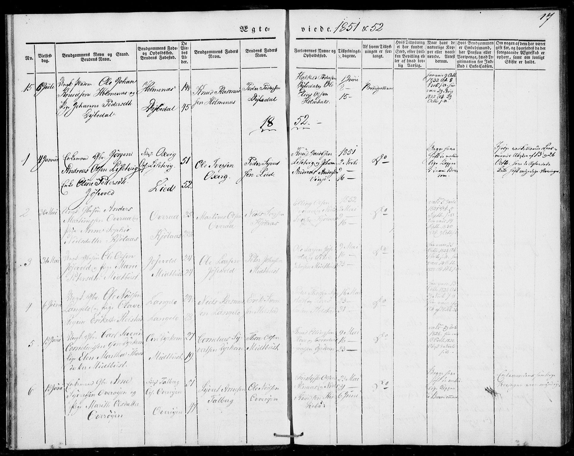 Ministerialprotokoller, klokkerbøker og fødselsregistre - Møre og Romsdal, AV/SAT-A-1454/520/L0276: Parish register (official) no. 520A06, 1844-1881, p. 17