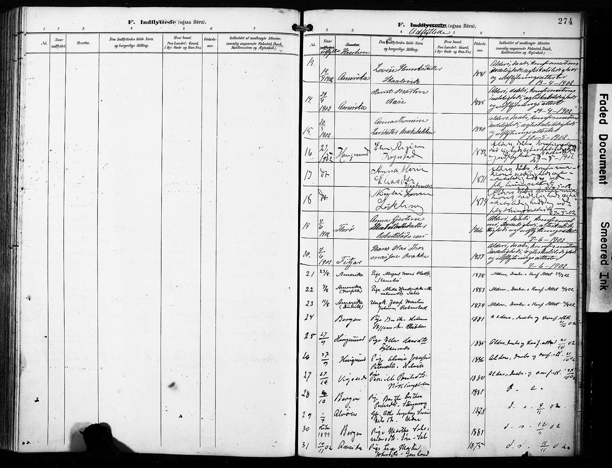 Finnås sokneprestembete, SAB/A-99925/H/Ha/Haa/Haac/L0002: Parish register (official) no. C 2, 1895-1904, p. 274