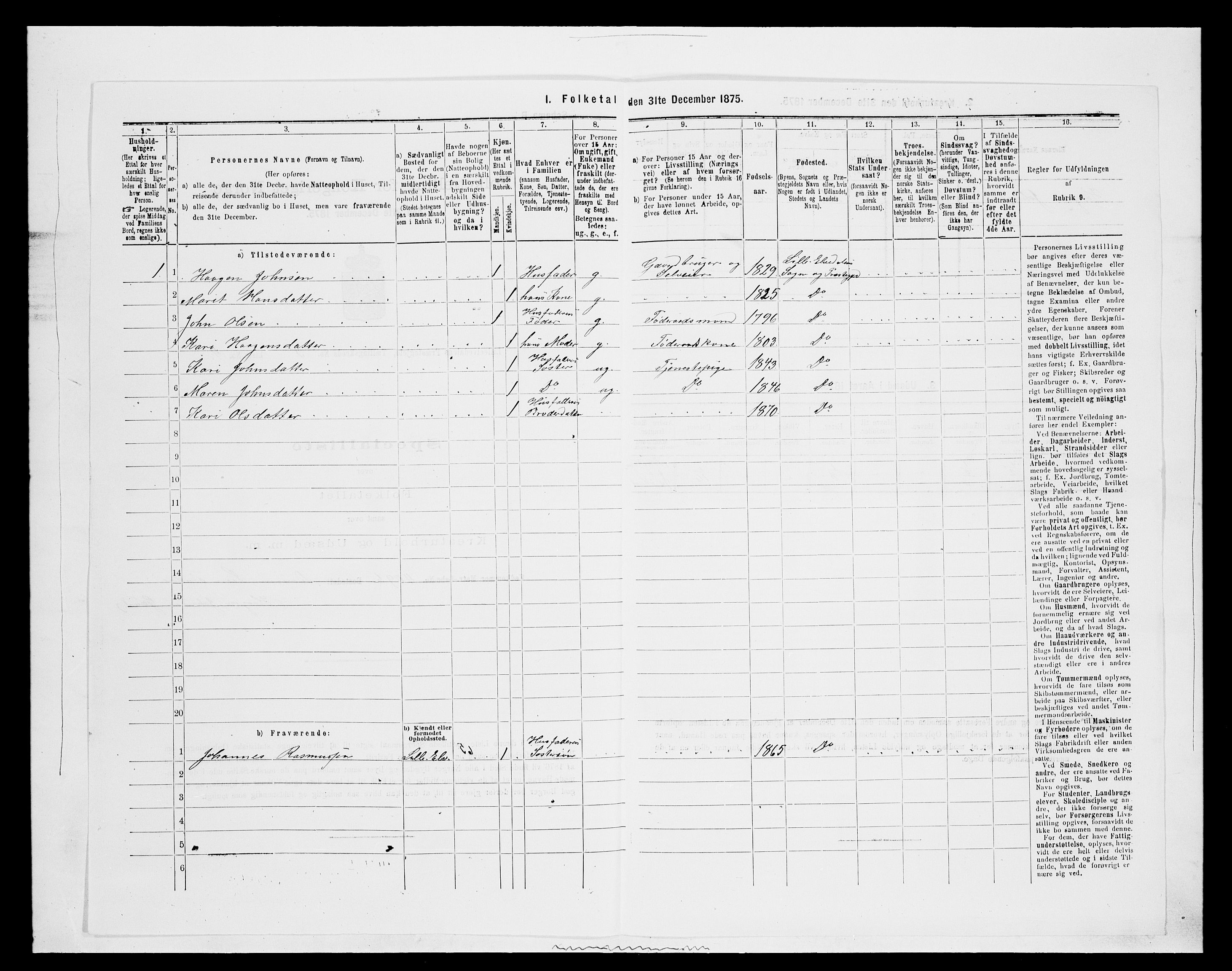 SAH, 1875 census for 0438P Lille Elvedalen, 1875, p. 451