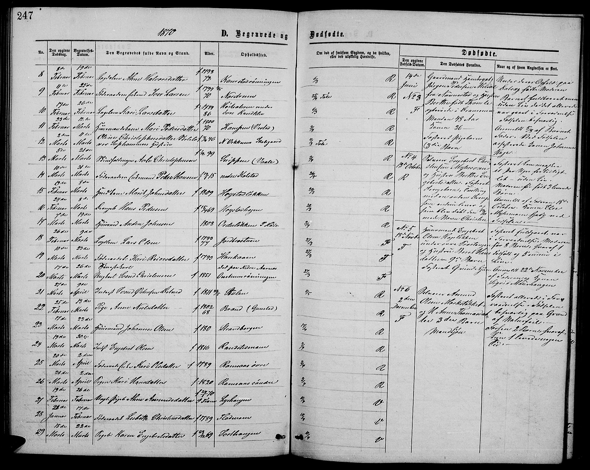 Ringebu prestekontor, AV/SAH-PREST-082/H/Ha/Hab/L0004: Parish register (copy) no. 4, 1867-1879, p. 247