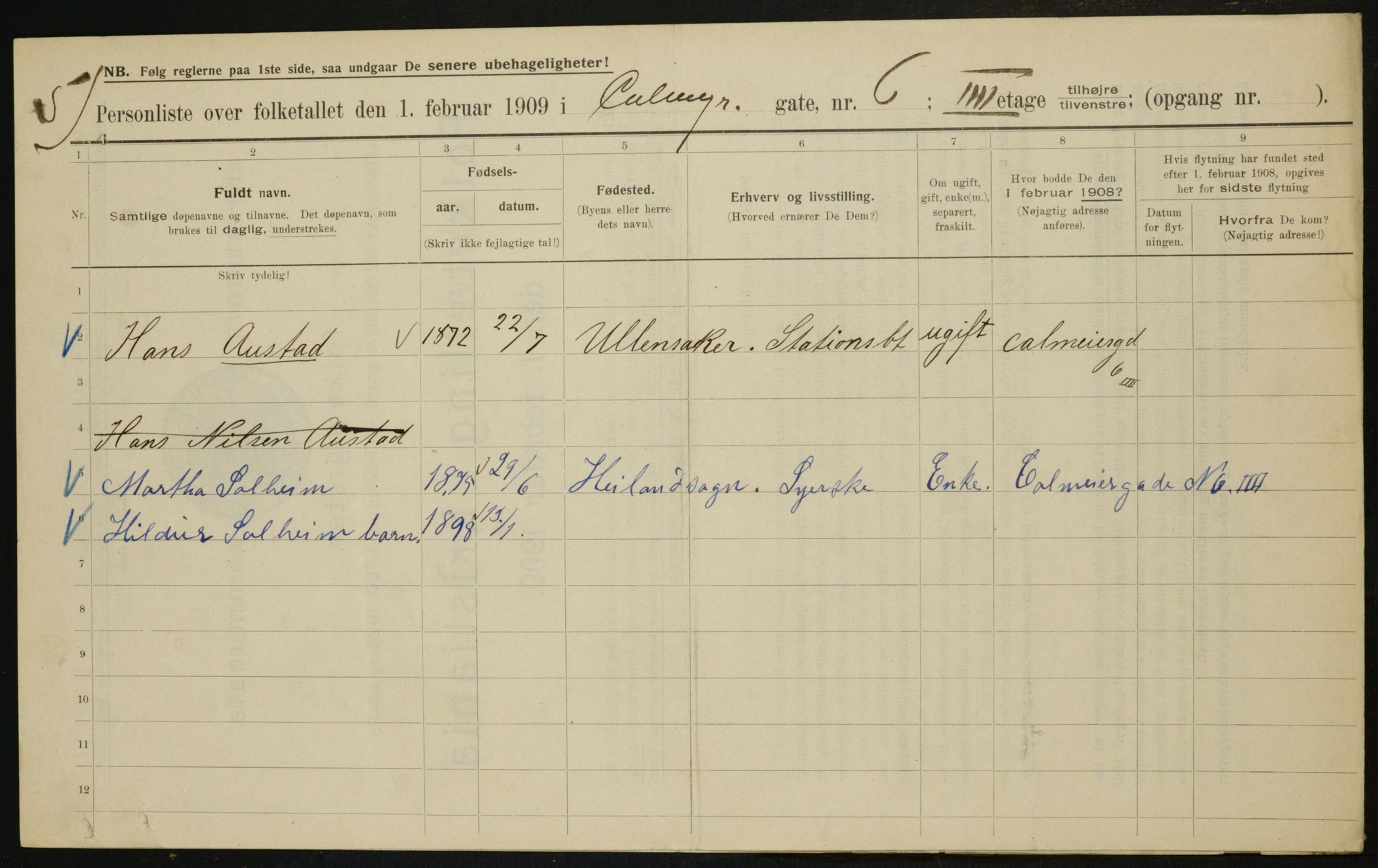 OBA, Municipal Census 1909 for Kristiania, 1909, p. 10231