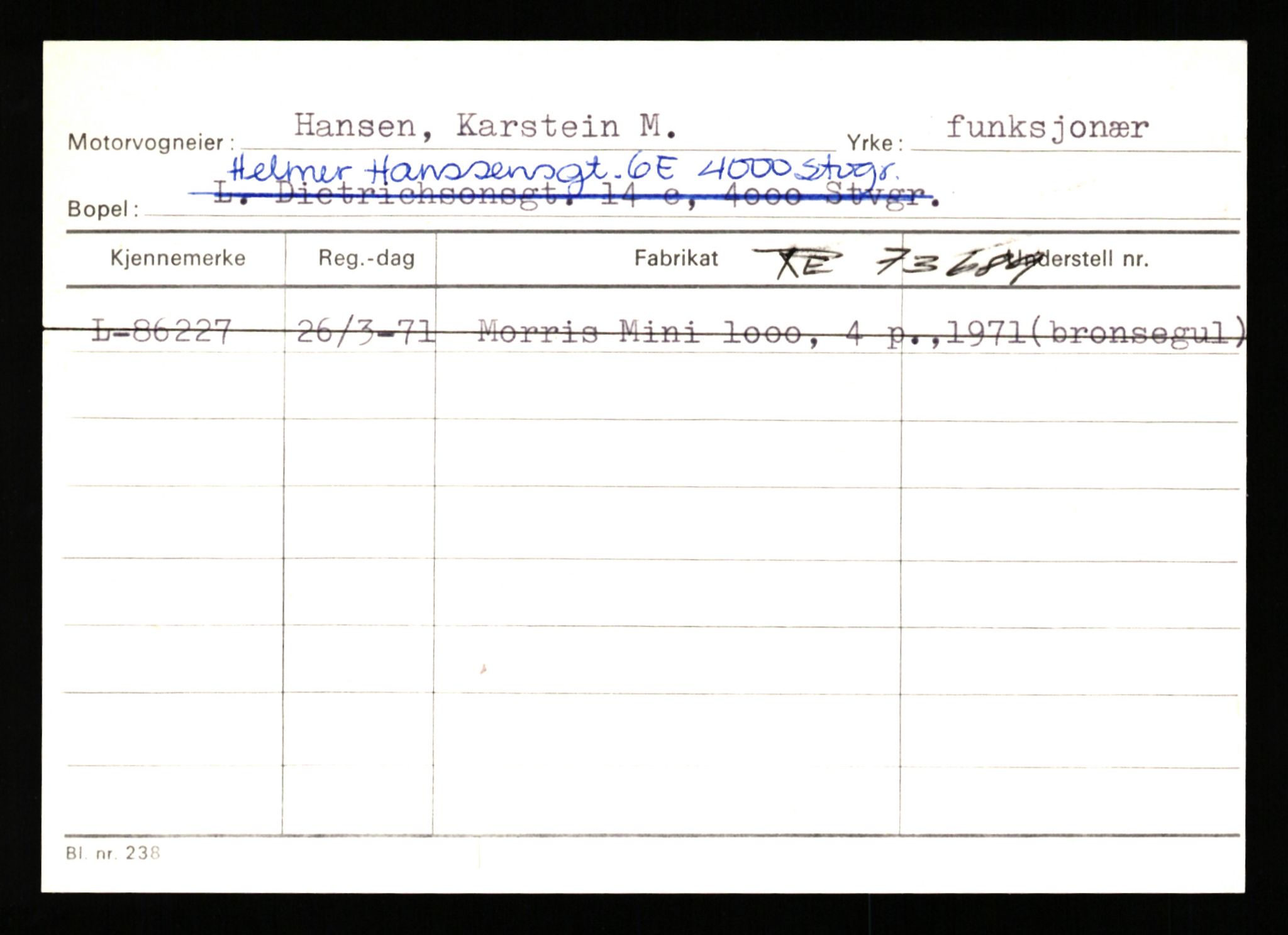 Stavanger trafikkstasjon, SAST/A-101942/0/H/L0013: Hanson - Haveland, 1930-1971, p. 9