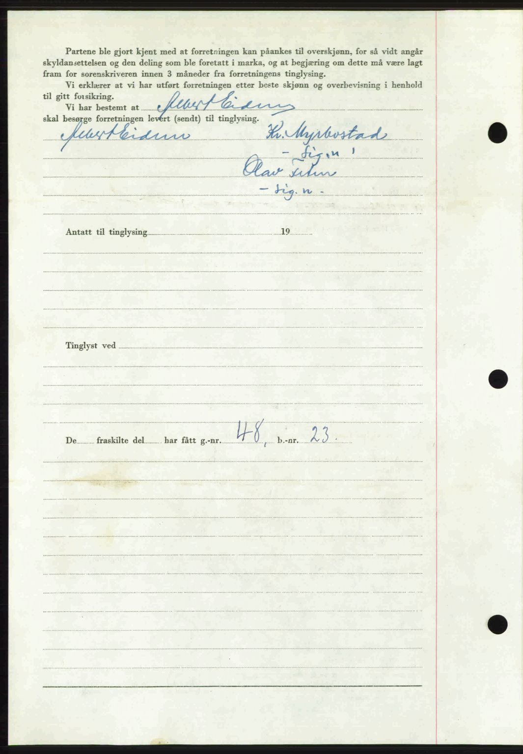 Romsdal sorenskriveri, AV/SAT-A-4149/1/2/2C: Mortgage book no. A31, 1949-1949, Diary no: : 3073/1949