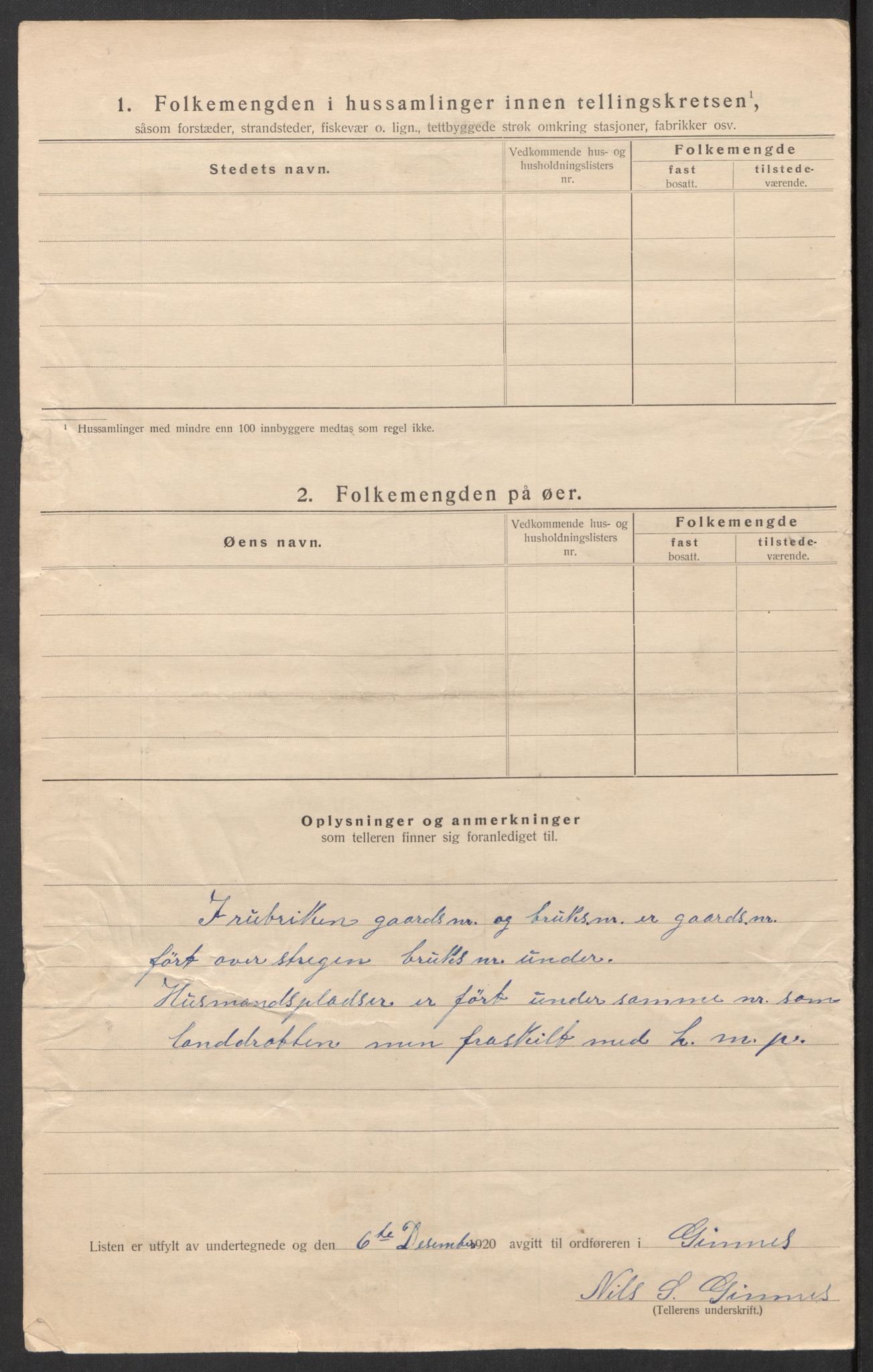 SAT, 1920 census for Gjemnes, 1920, p. 11