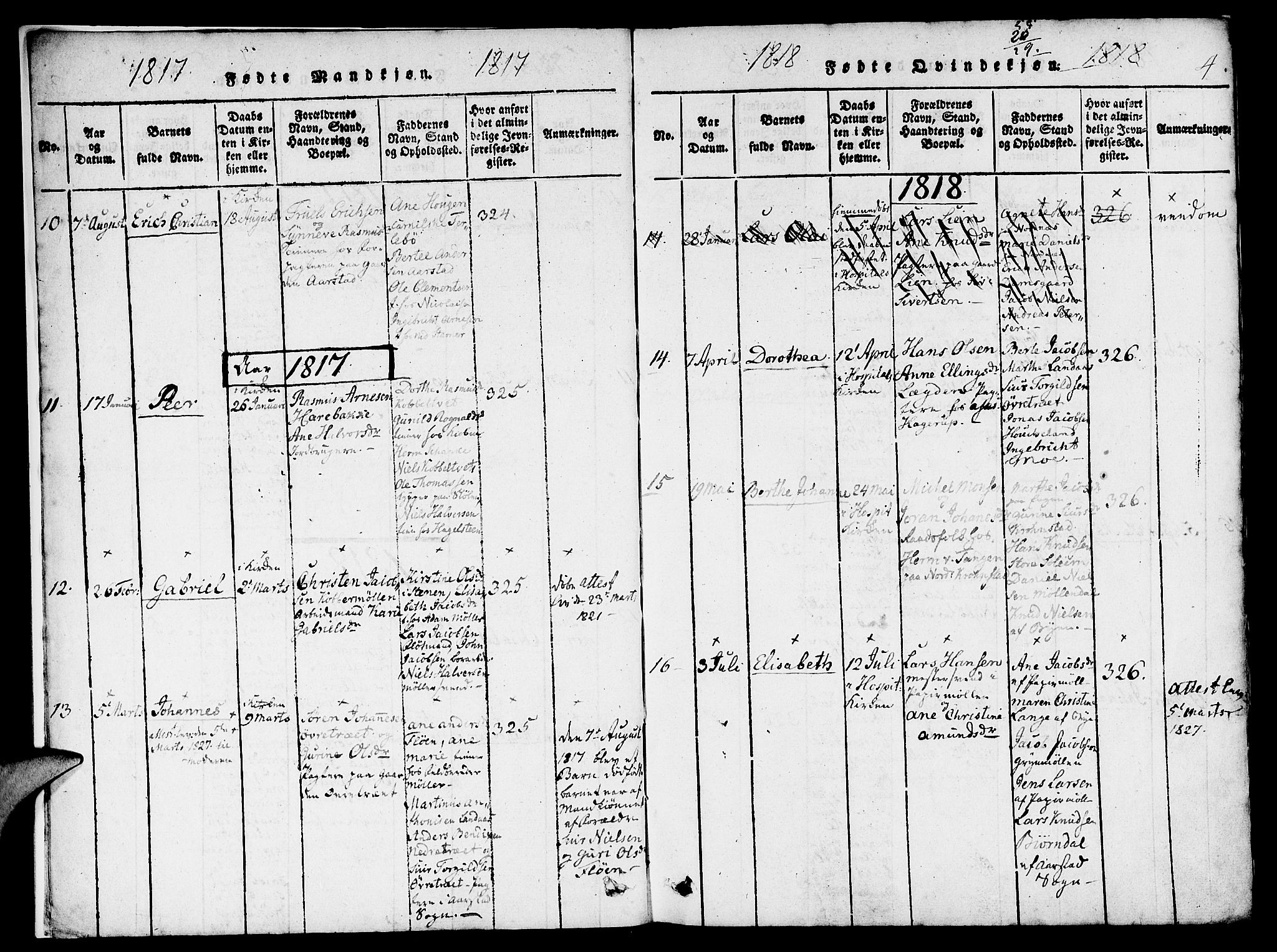 St. Jørgens hospital og Årstad sokneprestembete, SAB/A-99934: Parish register (official) no. A 3, 1815-1843, p. 4