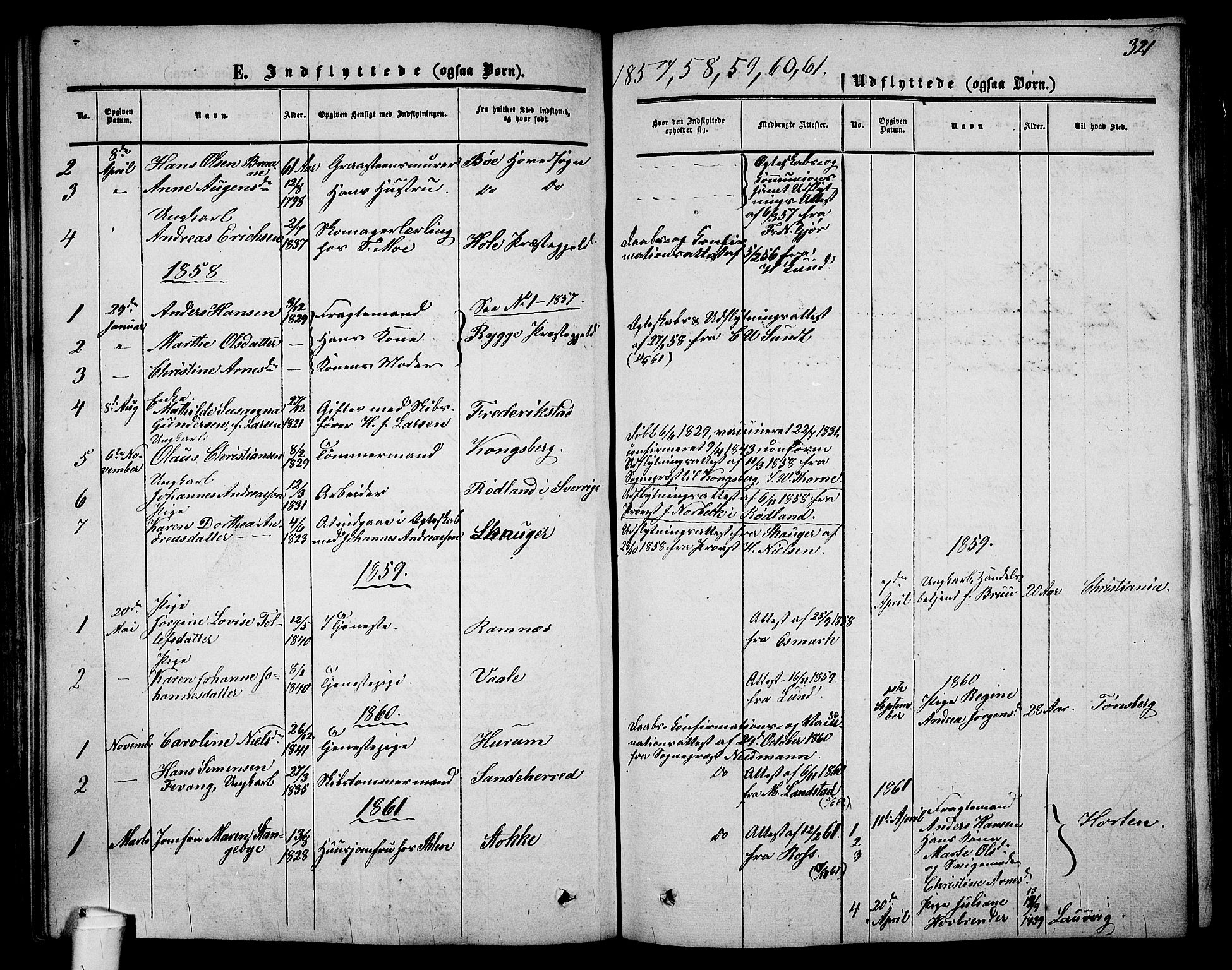 Holmestrand kirkebøker, SAKO/A-346/G/Ga/L0003: Parish register (copy) no. 3, 1849-1874, p. 321