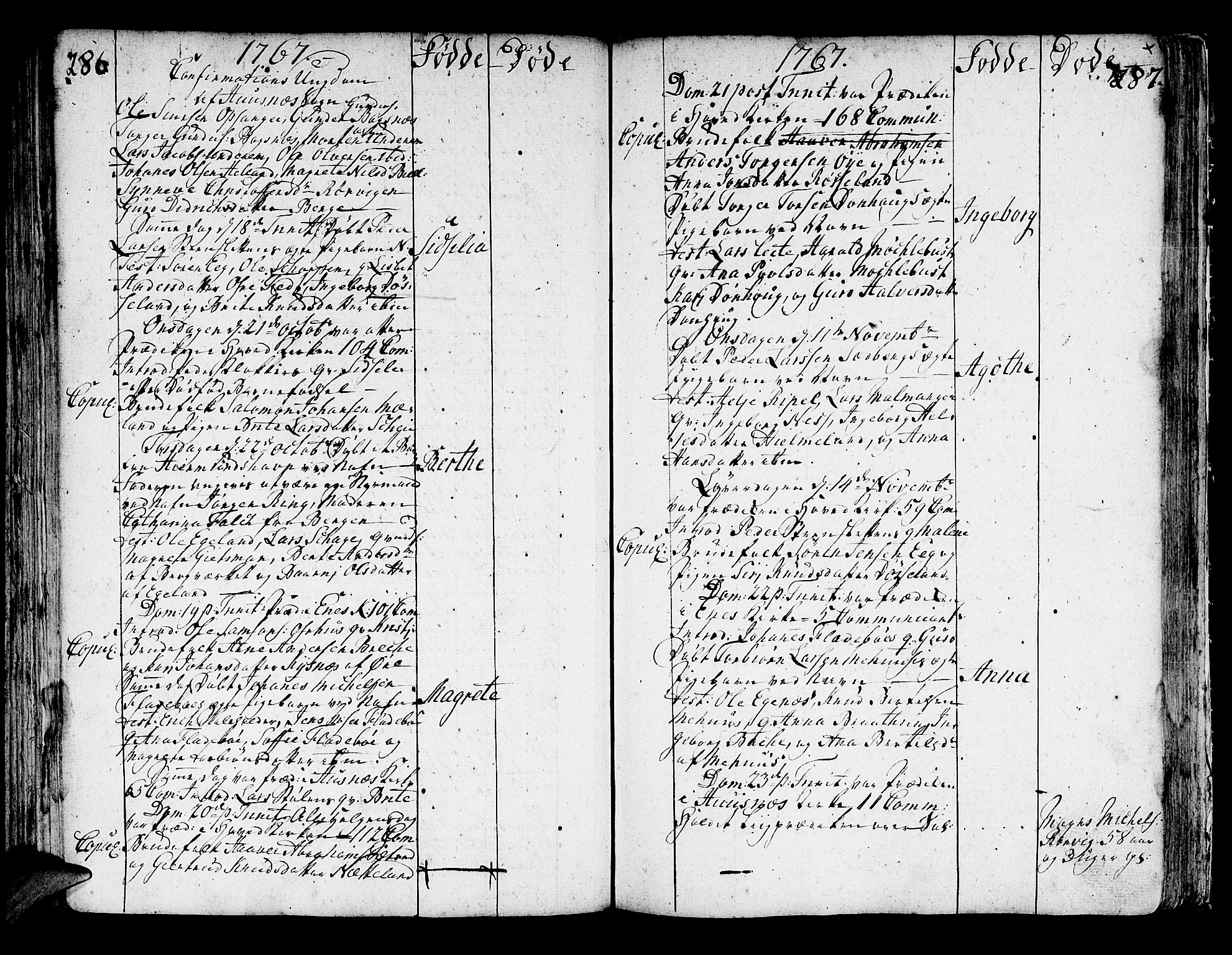 Kvinnherad sokneprestembete, AV/SAB-A-76401/H/Haa: Parish register (official) no. A 3, 1754-1777, p. 286-287