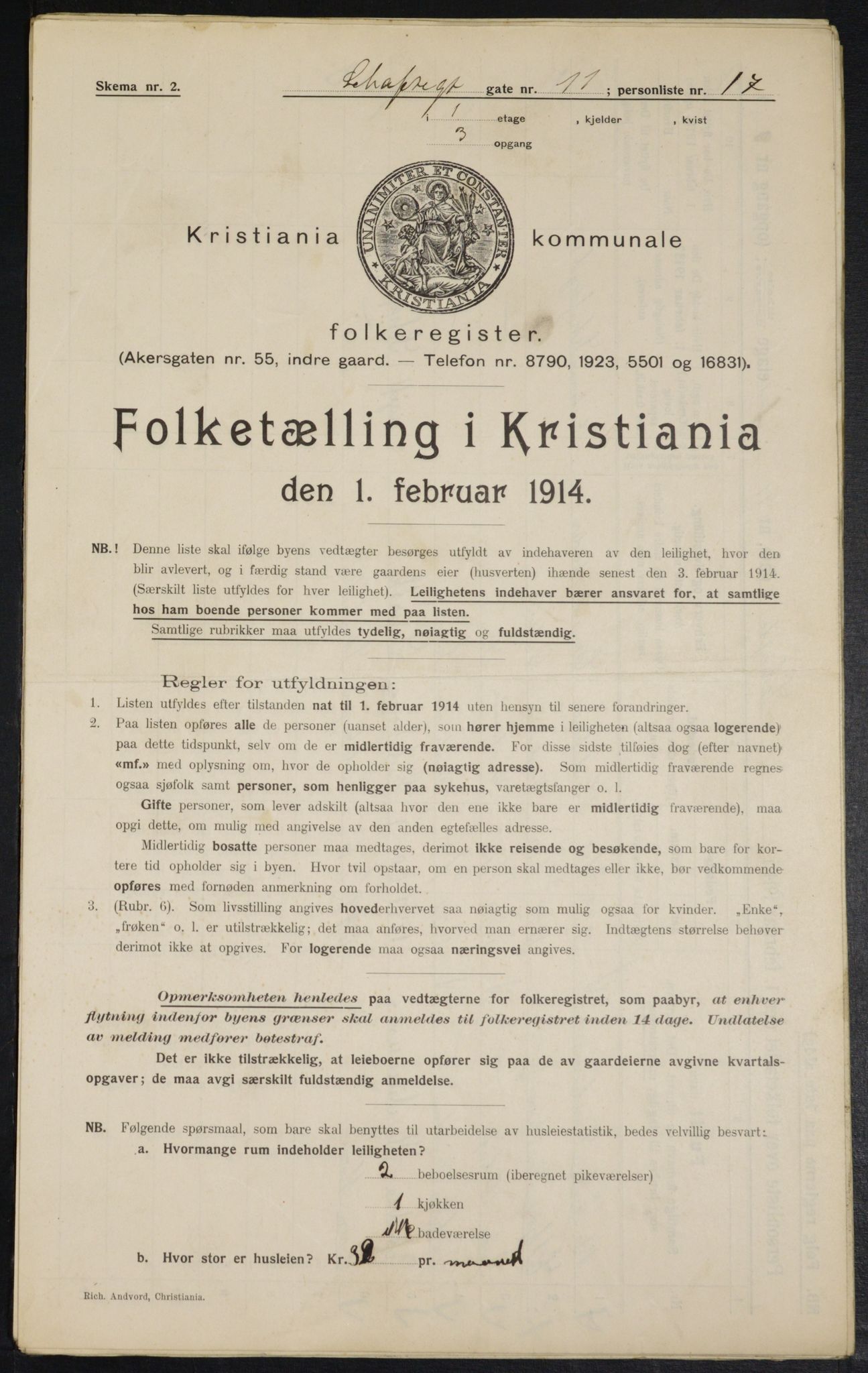 OBA, Municipal Census 1914 for Kristiania, 1914, p. 89199