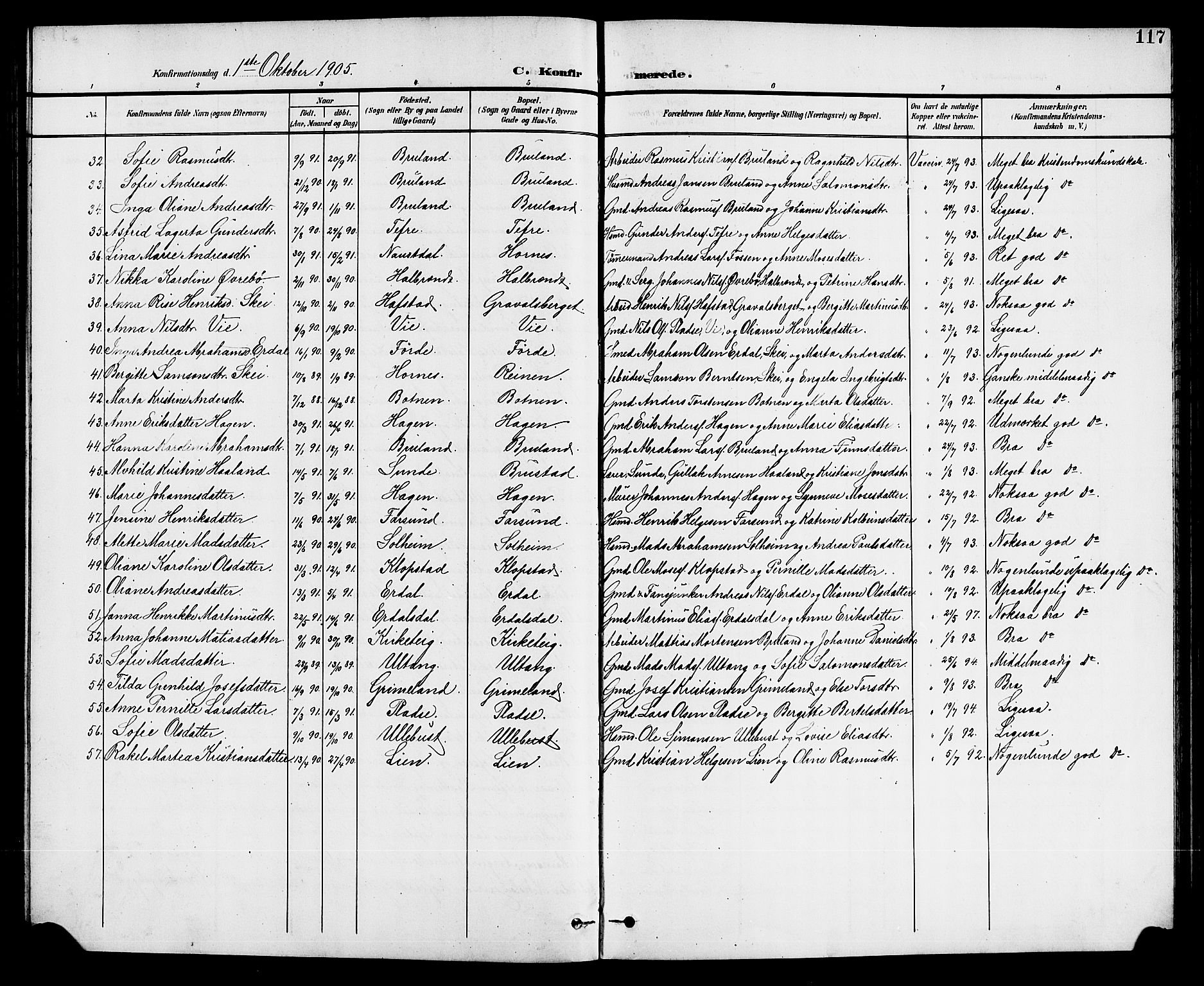 Førde sokneprestembete, SAB/A-79901/H/Hab/Haba/L0003: Parish register (copy) no. A 3, 1899-1924, p. 117