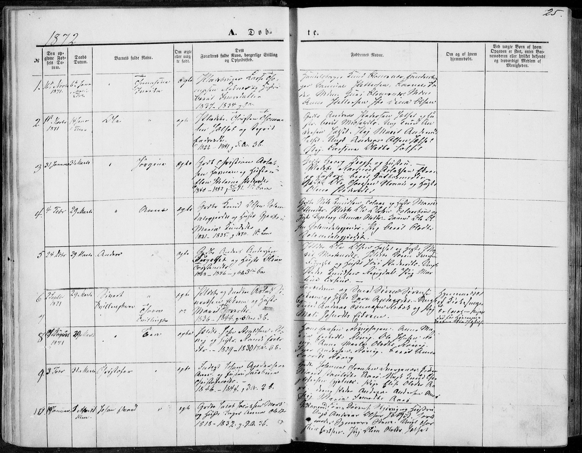 Ministerialprotokoller, klokkerbøker og fødselsregistre - Møre og Romsdal, SAT/A-1454/555/L0655: Parish register (official) no. 555A05, 1869-1886, p. 25