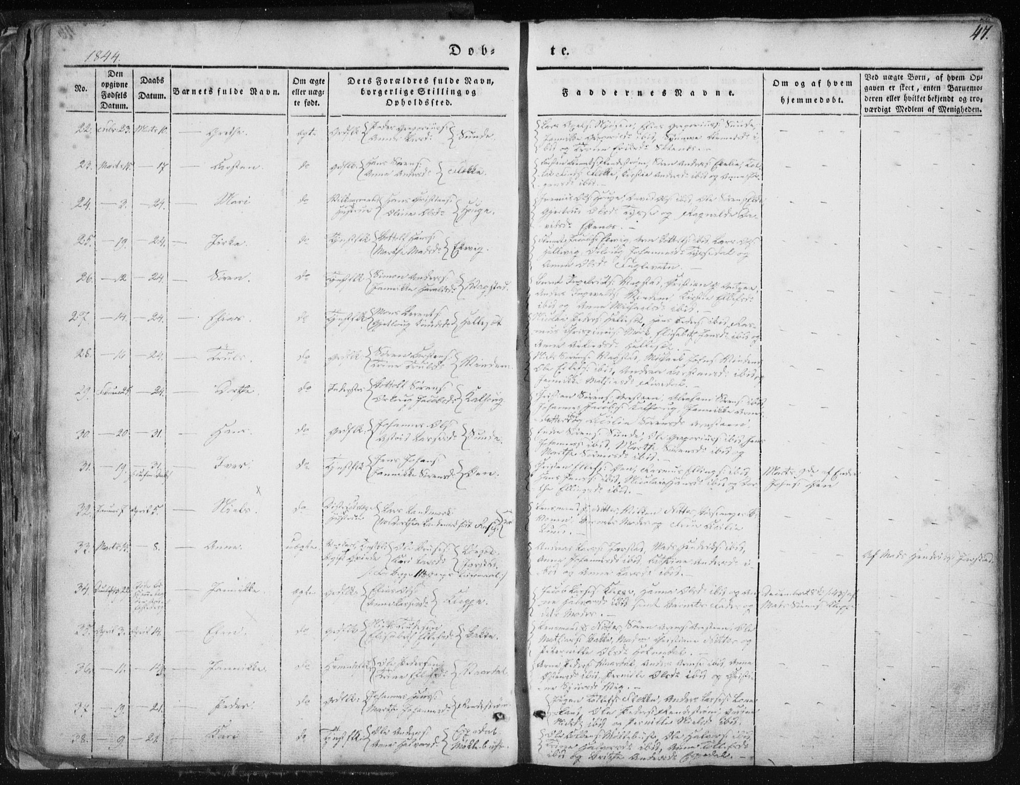 Fjaler sokneprestembete, AV/SAB-A-79801/H/Haa/Haaa/L0006: Parish register (official) no. A 6, 1835-1884, p. 47