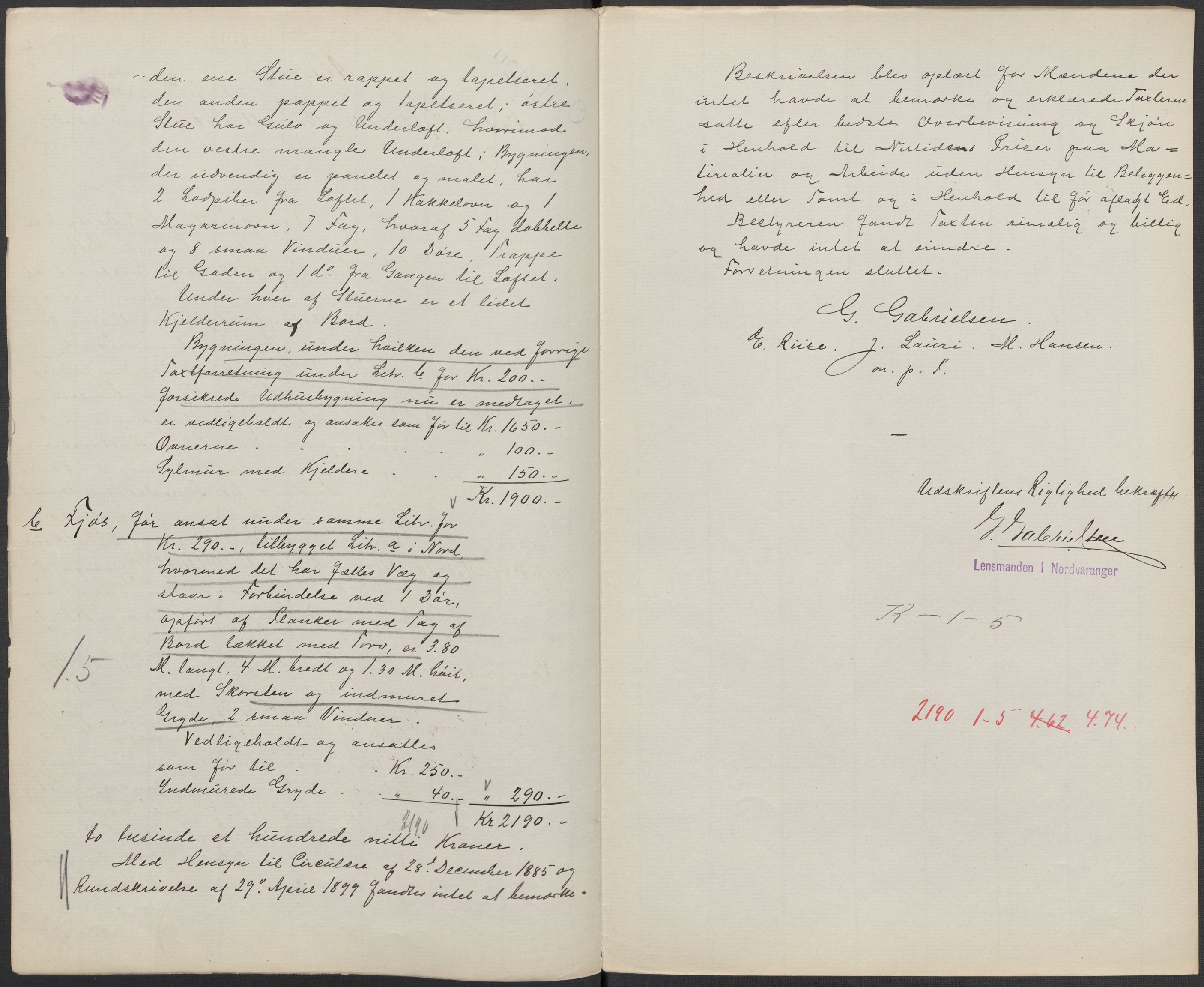 Norges Brannkasse, AV/RA-S-1549/E/Eu/L0010: Branntakster for Vadsø by, 1854-1949, p. 21