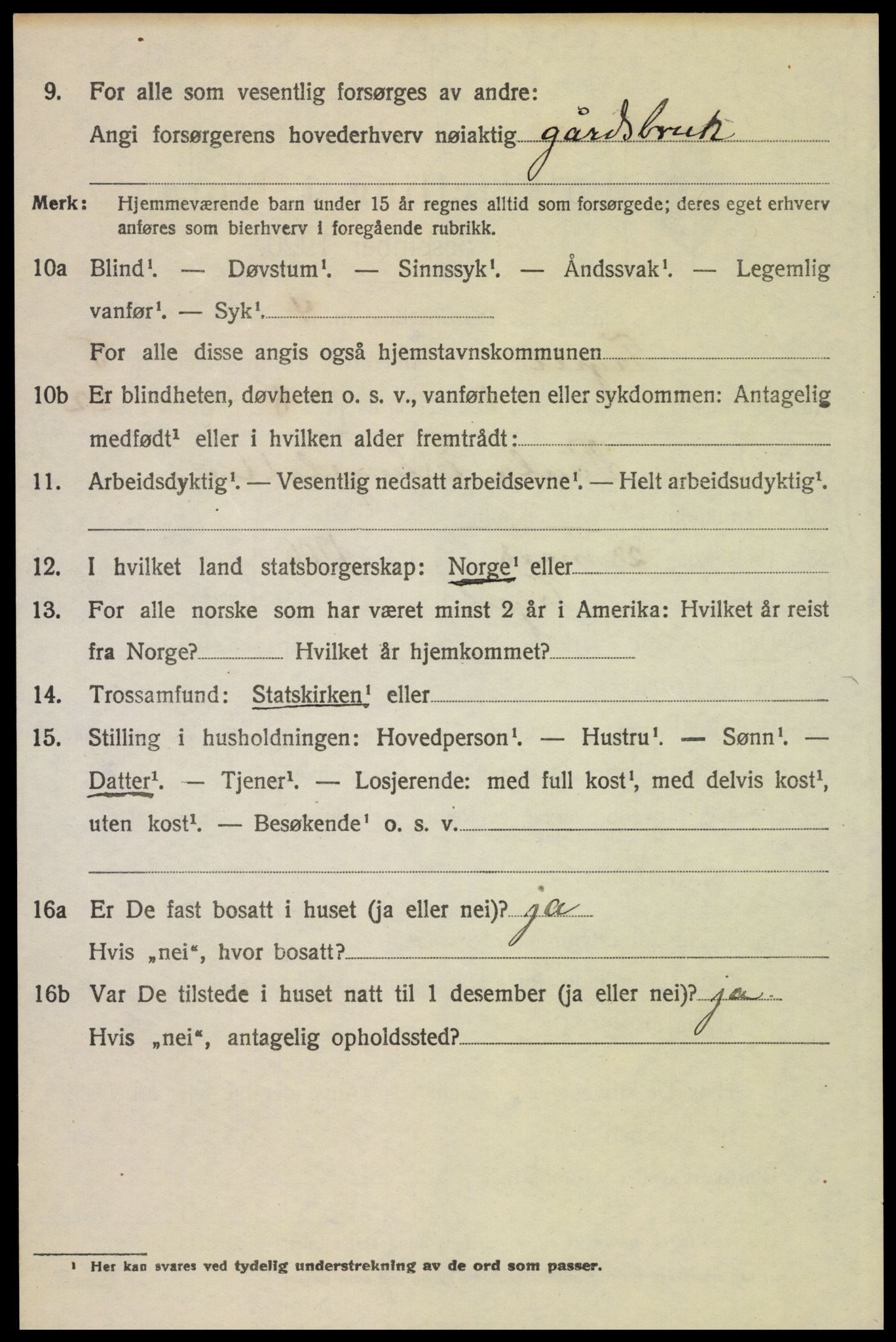 SAH, 1920 census for Trysil, 1920, p. 4318