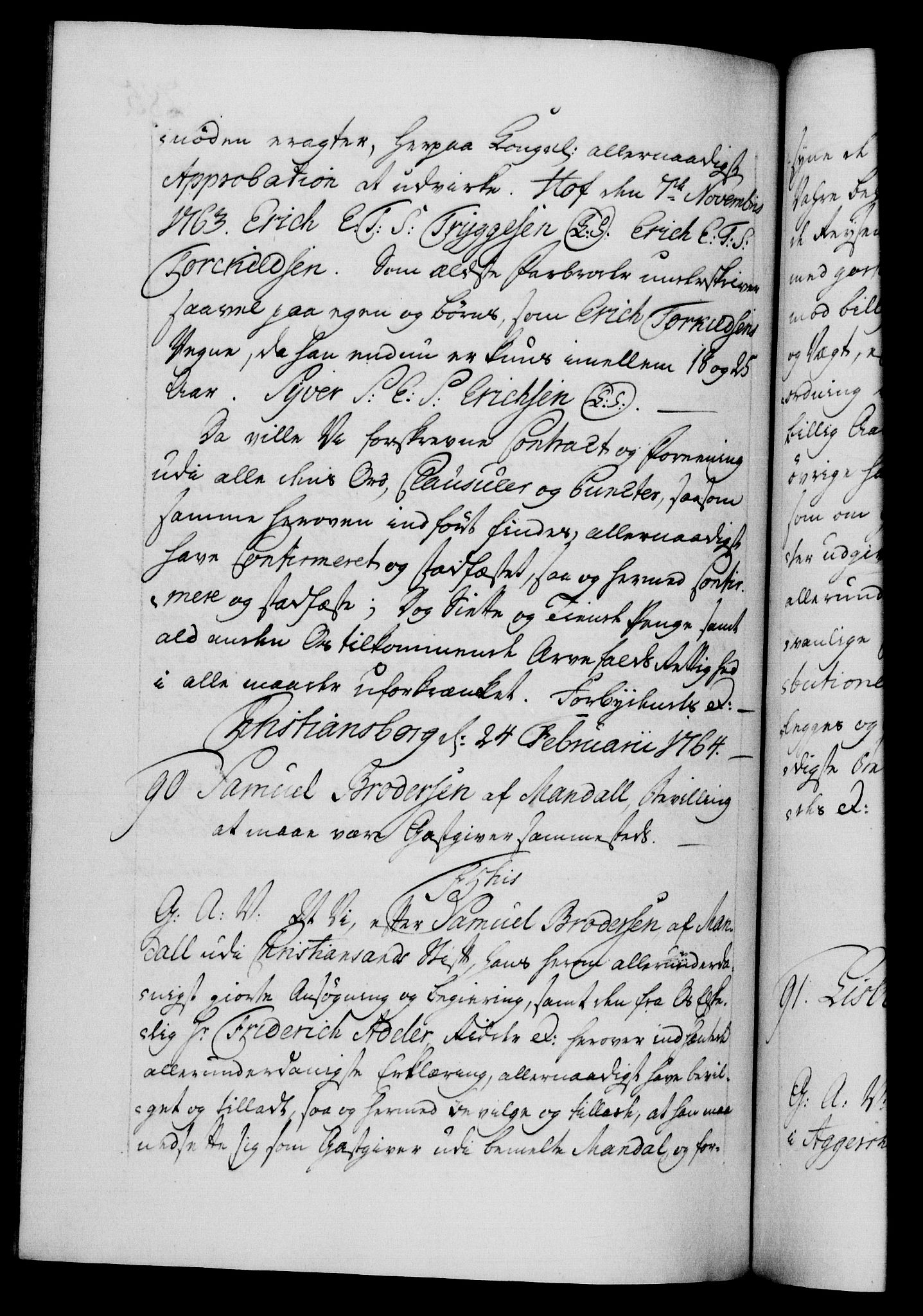 Danske Kanselli 1572-1799, RA/EA-3023/F/Fc/Fca/Fcaa/L0042: Norske registre, 1763-1766, p. 285b