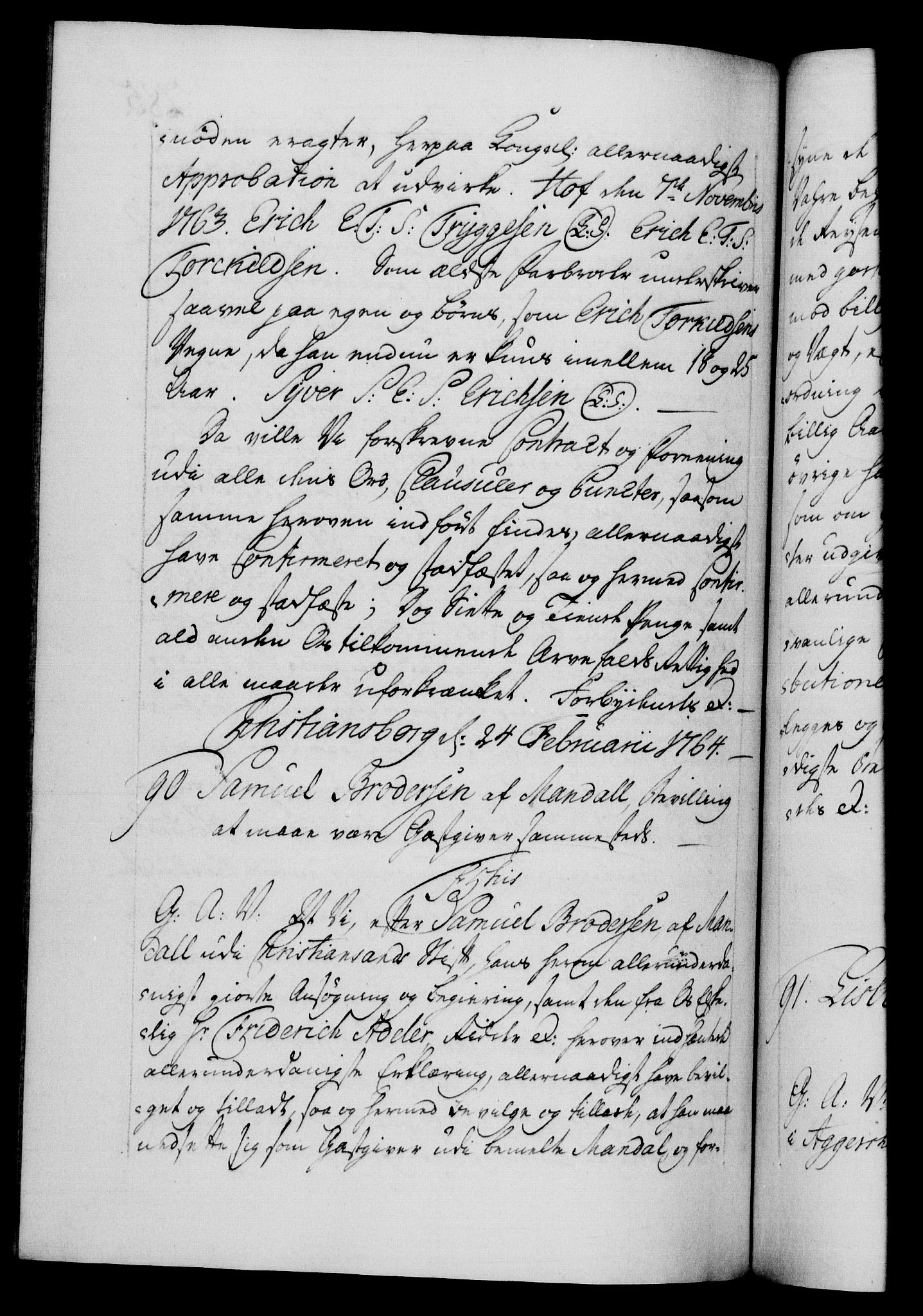 Danske Kanselli 1572-1799, AV/RA-EA-3023/F/Fc/Fca/Fcaa/L0042: Norske registre, 1763-1766, p. 285b