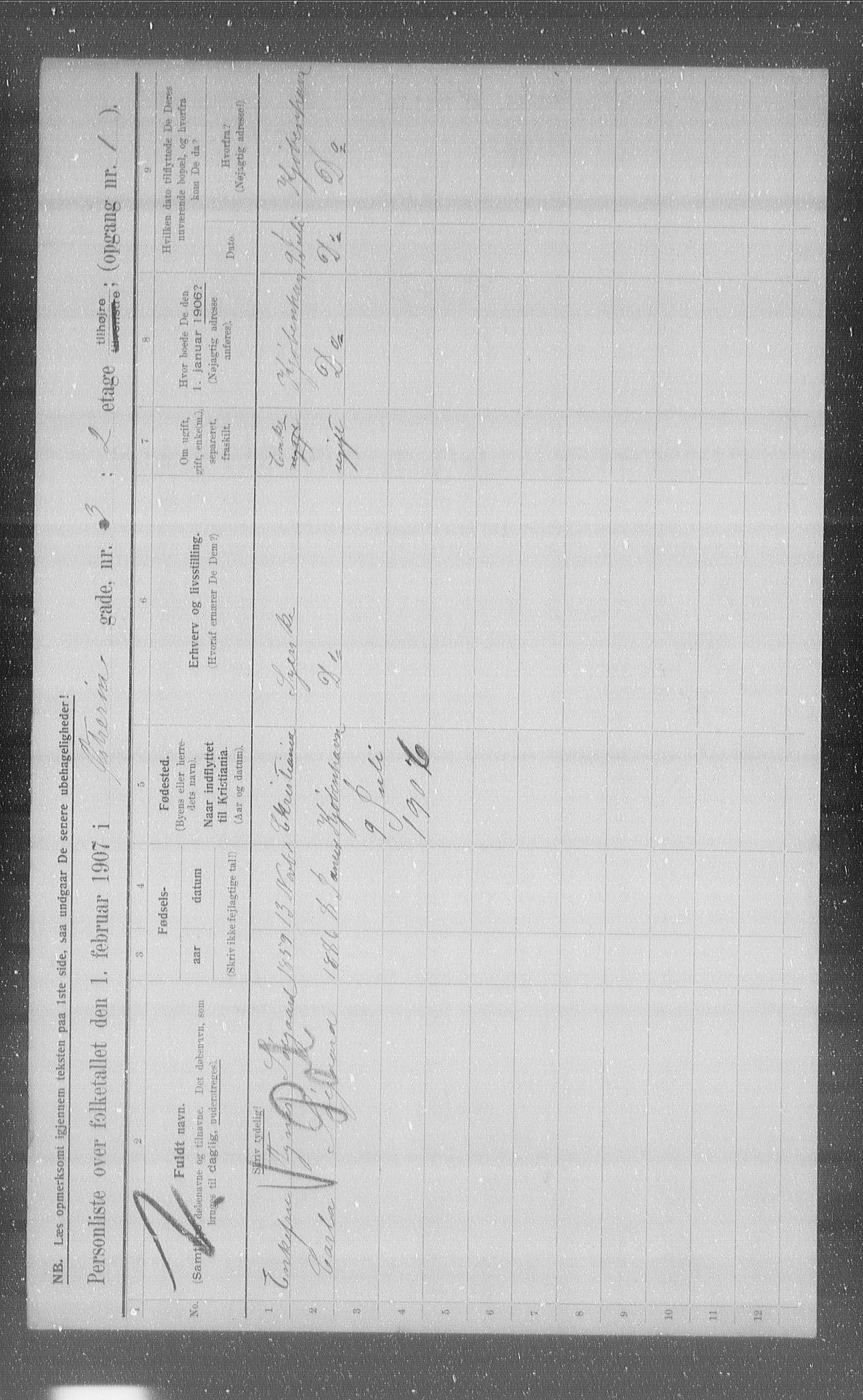 OBA, Municipal Census 1907 for Kristiania, 1907, p. 65781