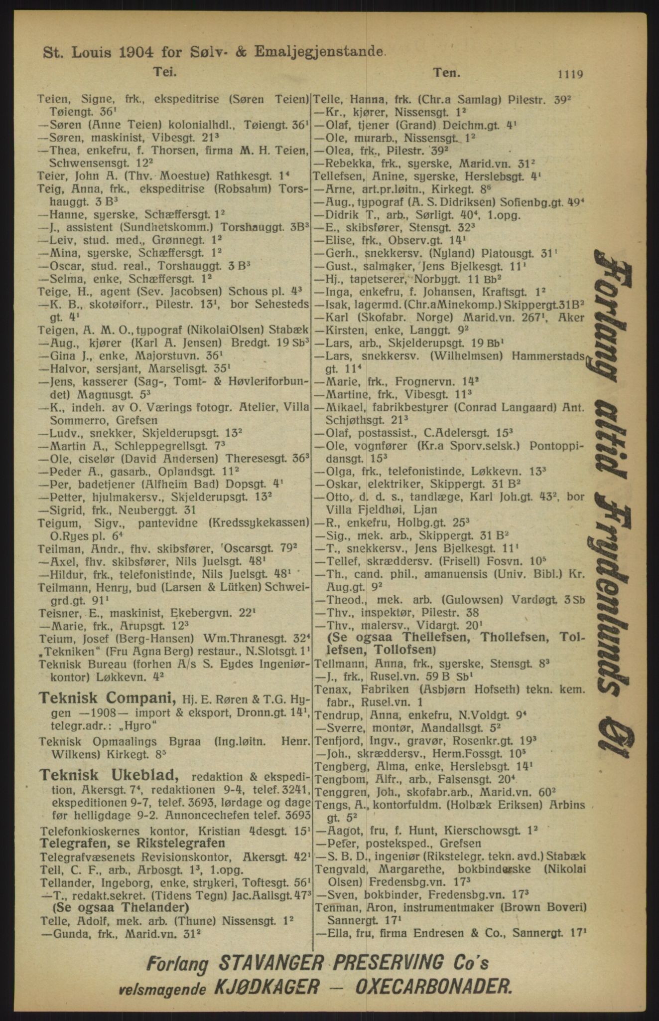 Kristiania/Oslo adressebok, PUBL/-, 1915, p. 1119