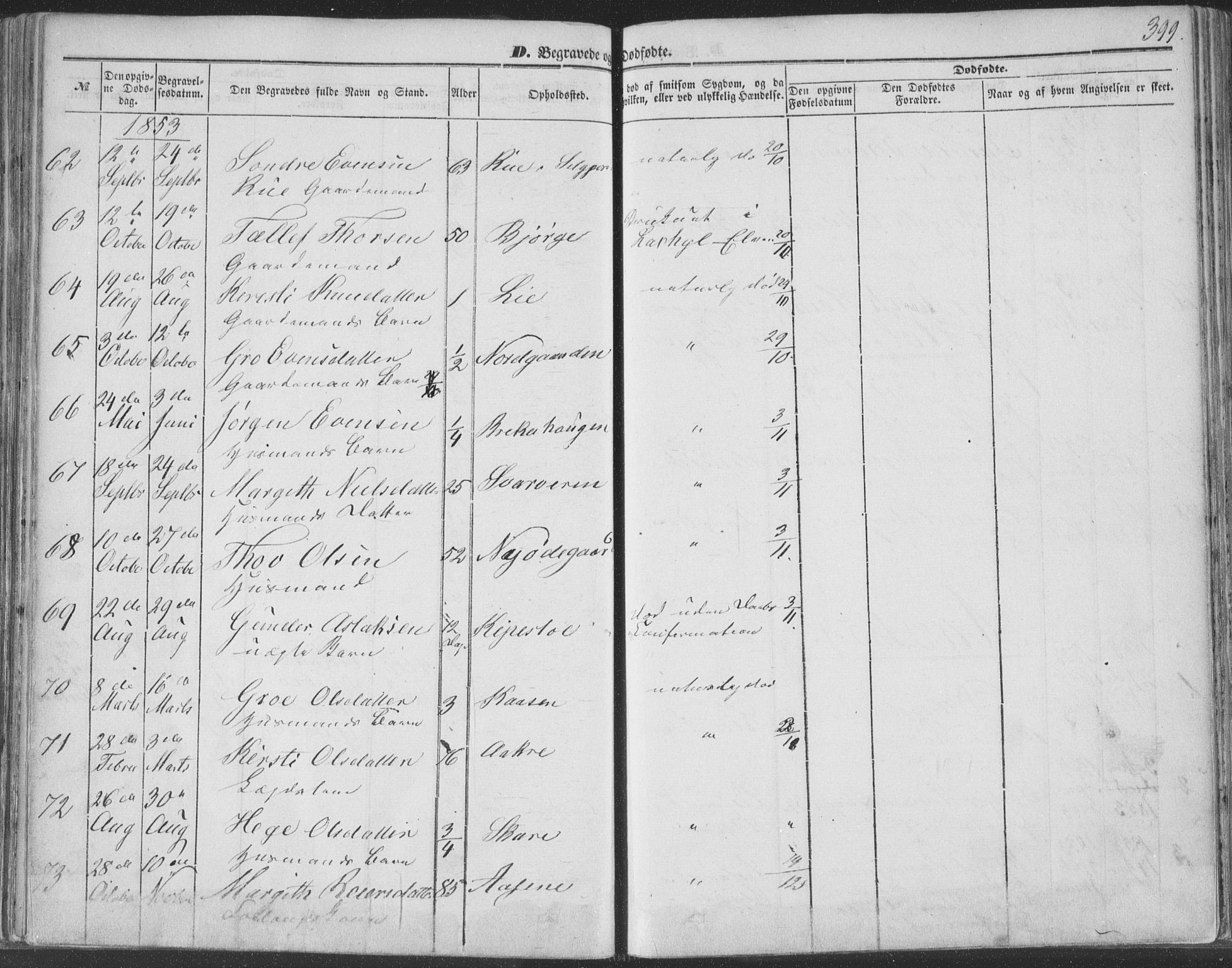 Seljord kirkebøker, SAKO/A-20/F/Fa/L012b: Parish register (official) no. I 12B, 1850-1865, p. 399