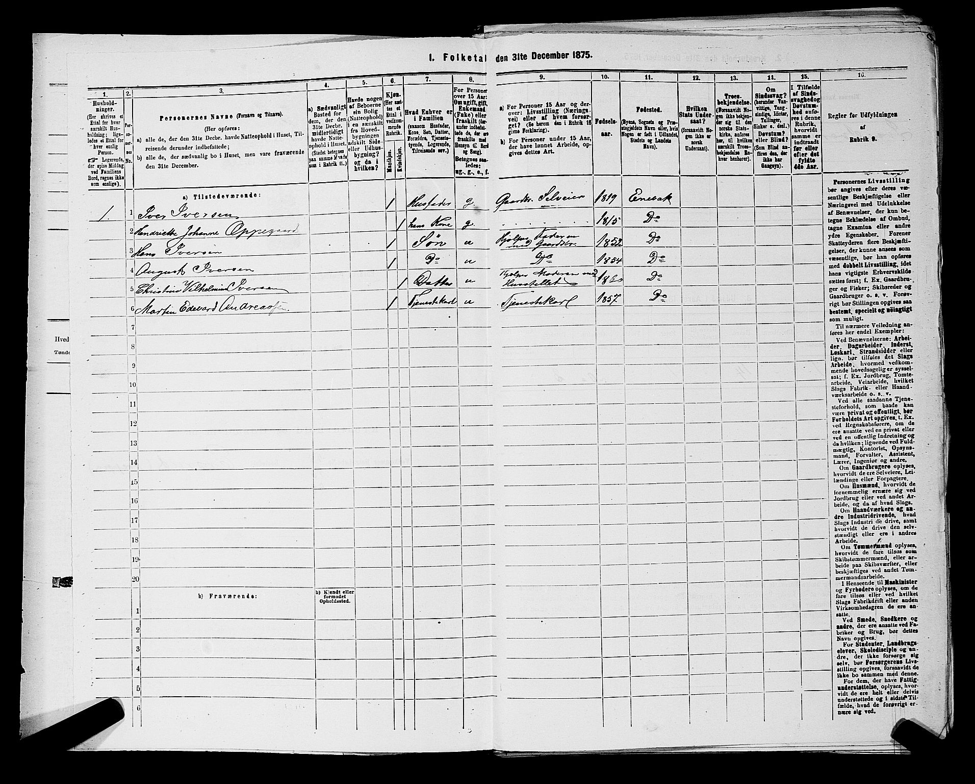RA, 1875 census for 0229P Enebakk, 1875, p. 268