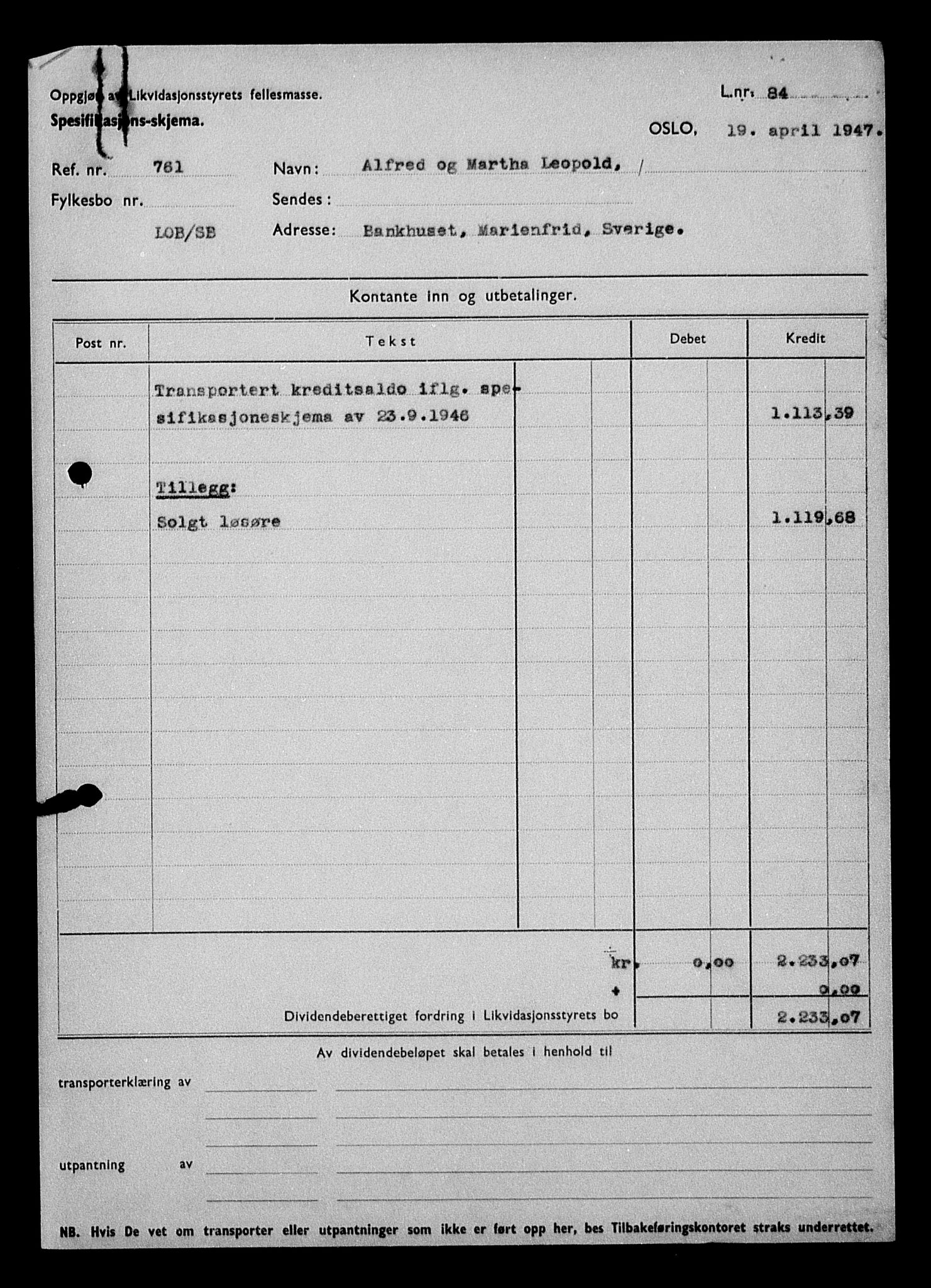 Justisdepartementet, Tilbakeføringskontoret for inndratte formuer, AV/RA-S-1564/H/Hc/Hcd/L1002: --, 1945-1947, p. 244