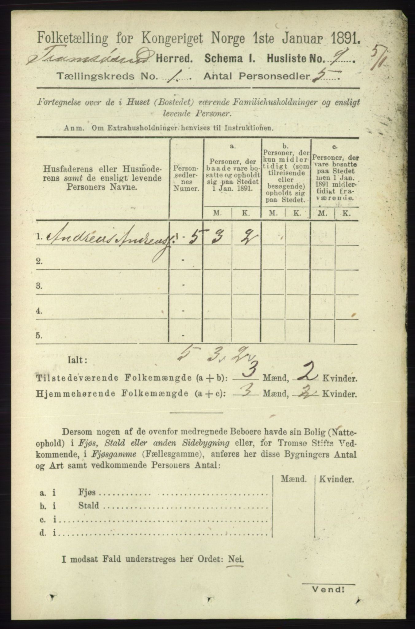 RA, 1891 census for 1934 Tromsøysund, 1891, p. 31