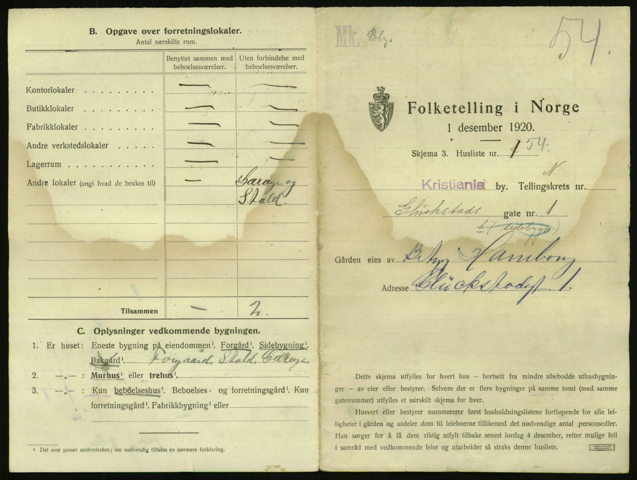 SAO, 1920 census for Kristiania, 1920, p. 29268