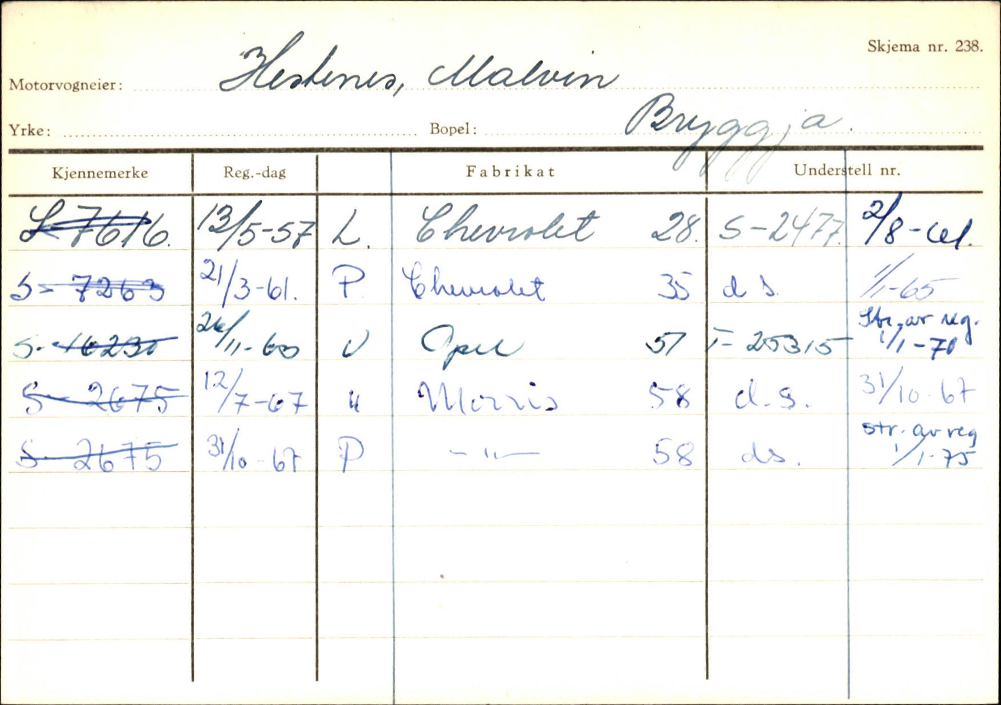 Statens vegvesen, Sogn og Fjordane vegkontor, SAB/A-5301/4/F/L0144: Registerkort Vågsøy A-R, 1945-1975, p. 1029