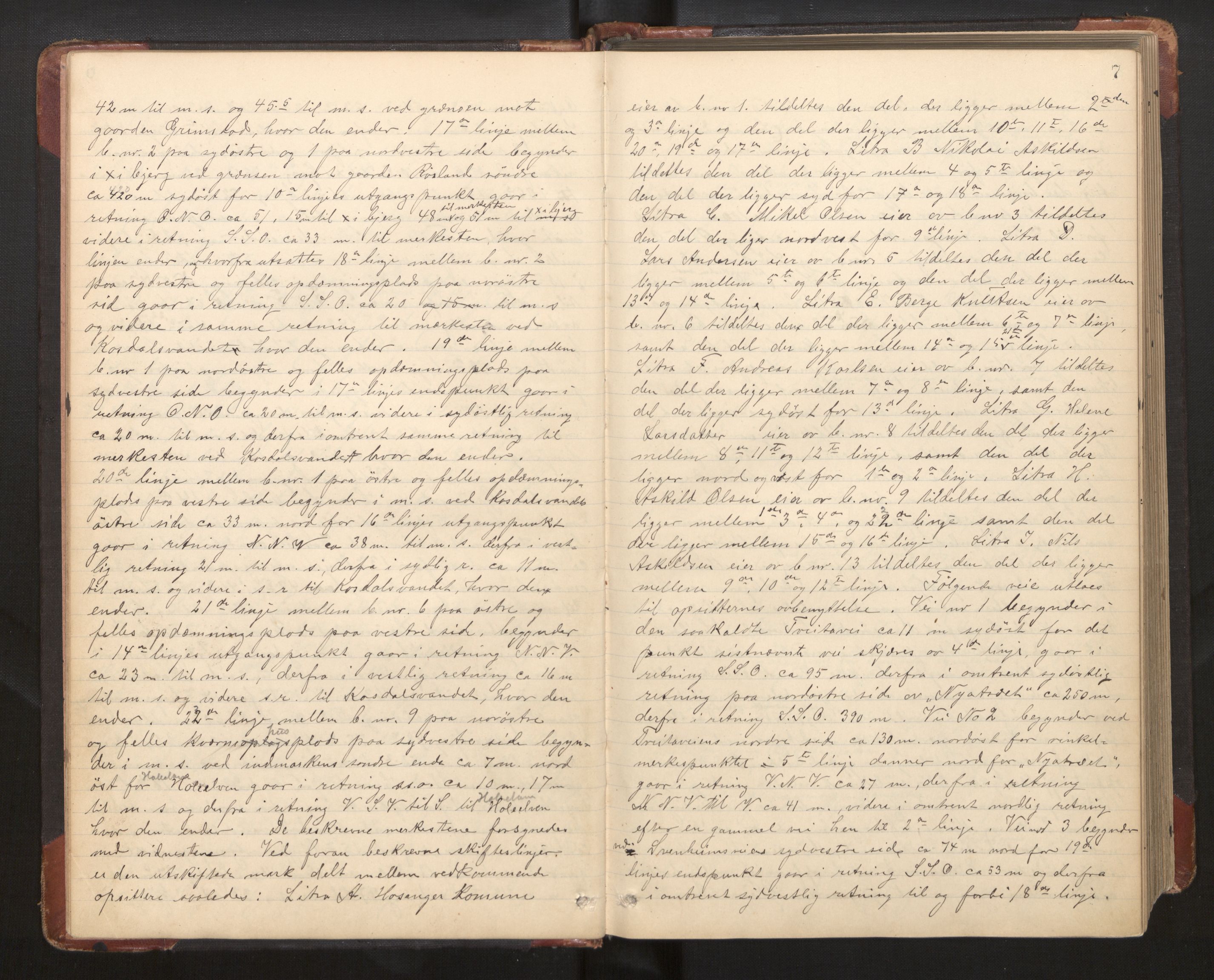 Hordaland jordskiftedøme - II Ytre Nordhordland jordskiftedistrikt, AV/SAB-A-6901/A/Aa/L0012: Forhandlingsprotokoll, 1908-1914, p. 6b-7a