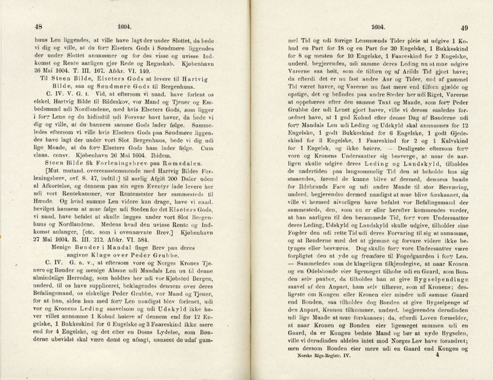 Publikasjoner utgitt av Det Norske Historiske Kildeskriftfond, PUBL/-/-/-: Norske Rigs-Registranter, bind 4, 1603-1618, p. 48-49