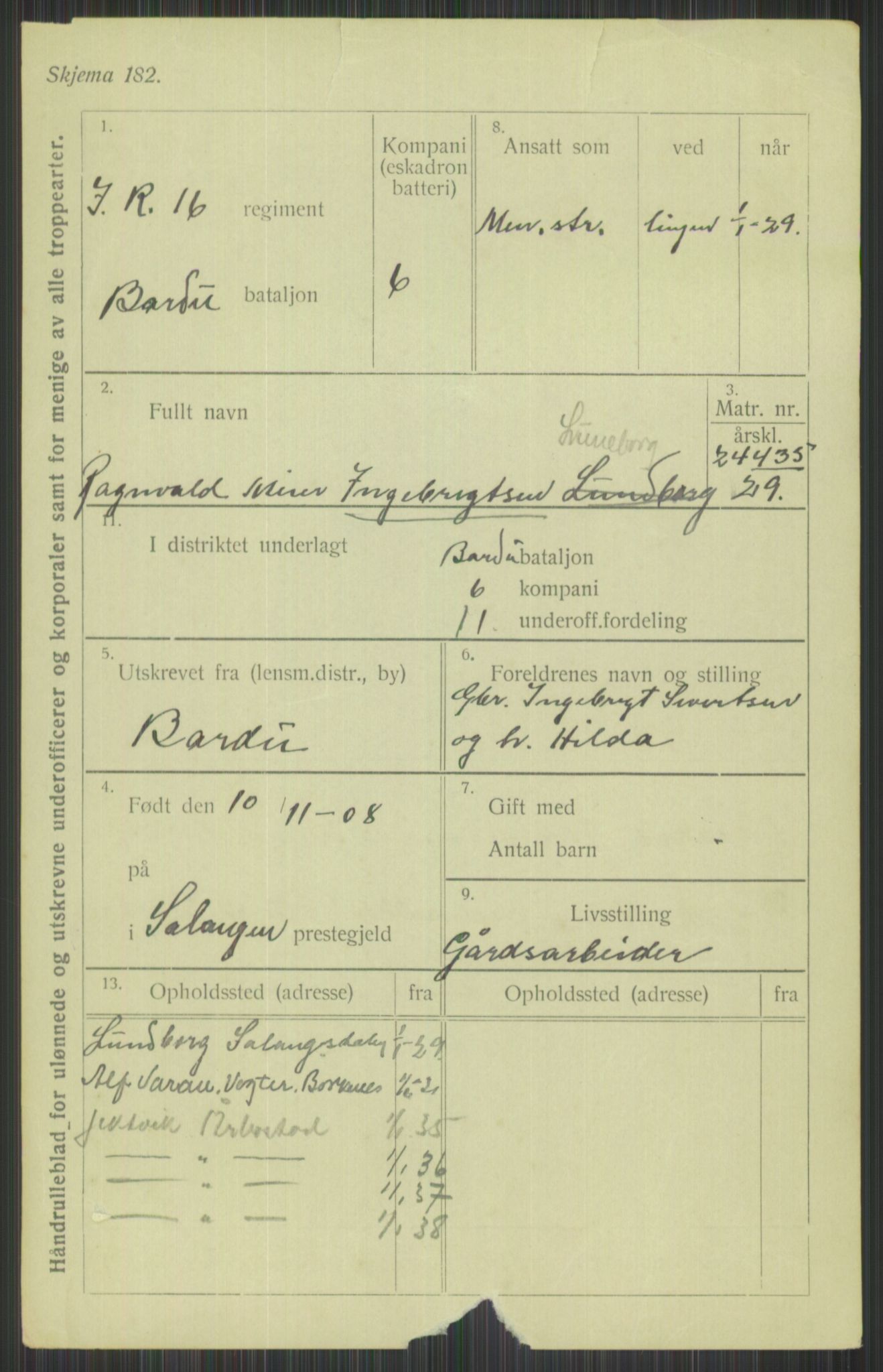 Forsvaret, Troms infanteriregiment nr. 16, AV/RA-RAFA-3146/P/Pa/L0013/0004: Rulleblad / Rulleblad for regimentets menige mannskaper, årsklasse 1929, 1929, p. 739