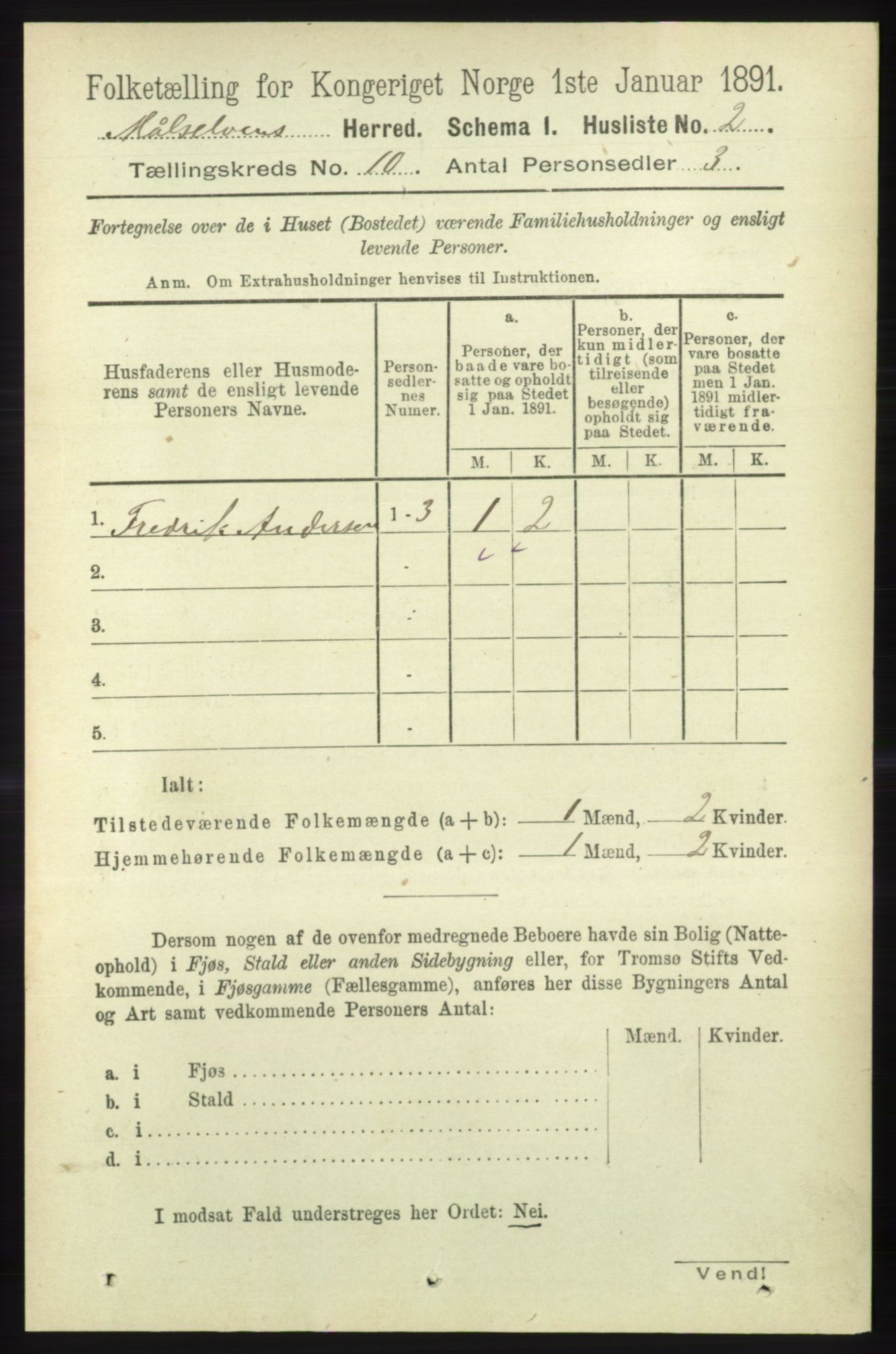 RA, 1891 census for 1924 Målselv, 1891, p. 2960