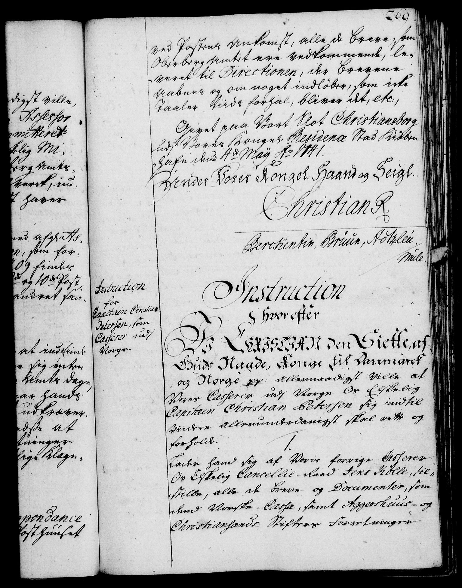 Rentekammeret, Kammerkanselliet, RA/EA-3111/G/Gg/Ggi/L0002: Norsk instruksjonsprotokoll med register (merket RK 53.35), 1729-1751, p. 269