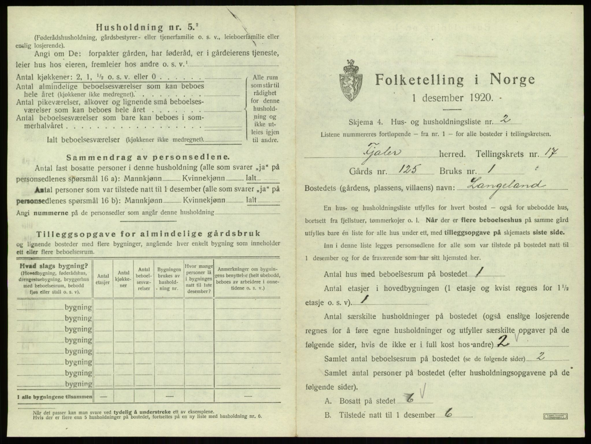 SAB, 1920 census for Fjaler, 1920, p. 1318