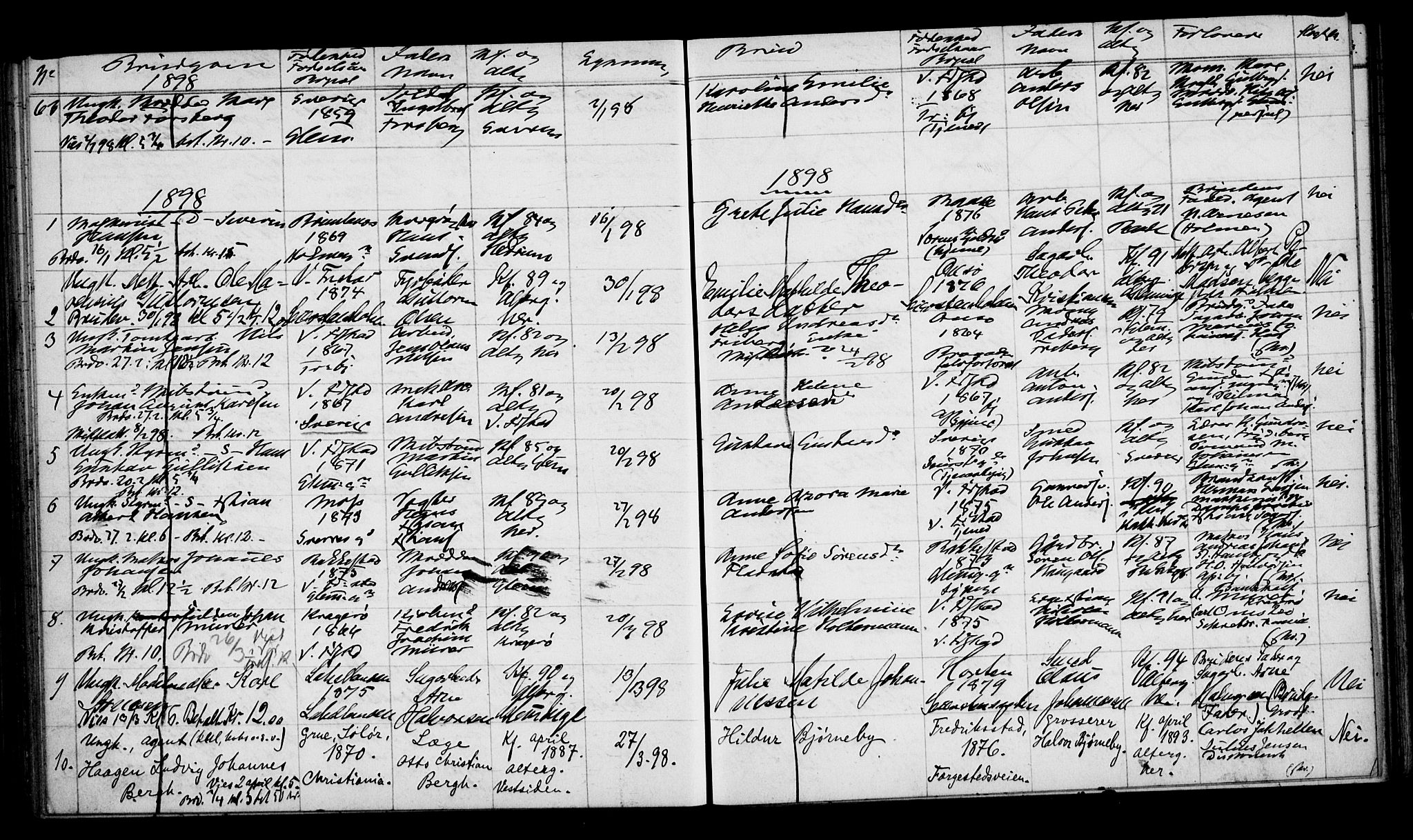 Fredrikstad domkirkes prestekontor Kirkebøker, AV/SAO-A-10906/H/Ha/L0001: Banns register no. 1, 1883-1903