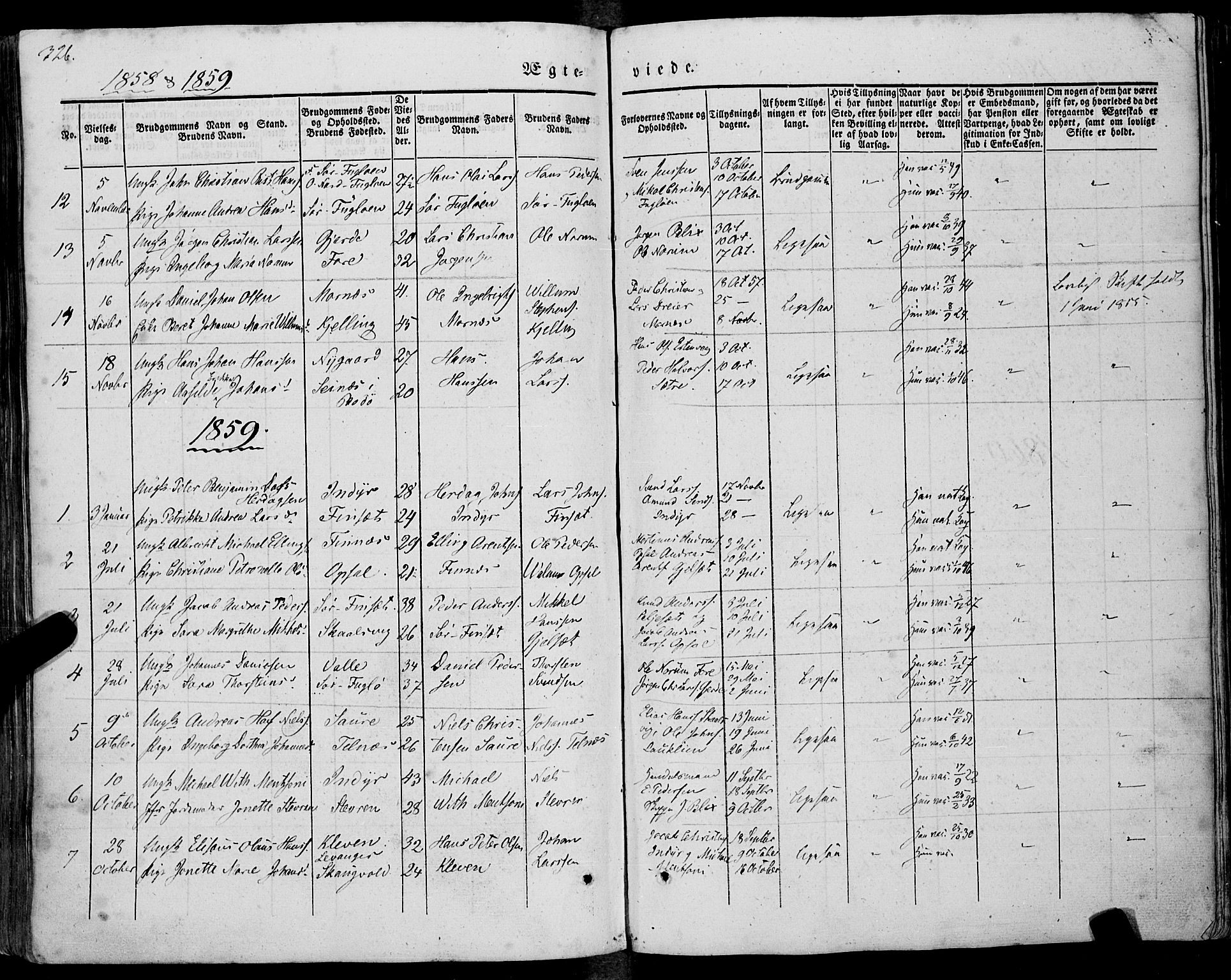 Ministerialprotokoller, klokkerbøker og fødselsregistre - Nordland, AV/SAT-A-1459/805/L0097: Parish register (official) no. 805A04, 1837-1861, p. 326