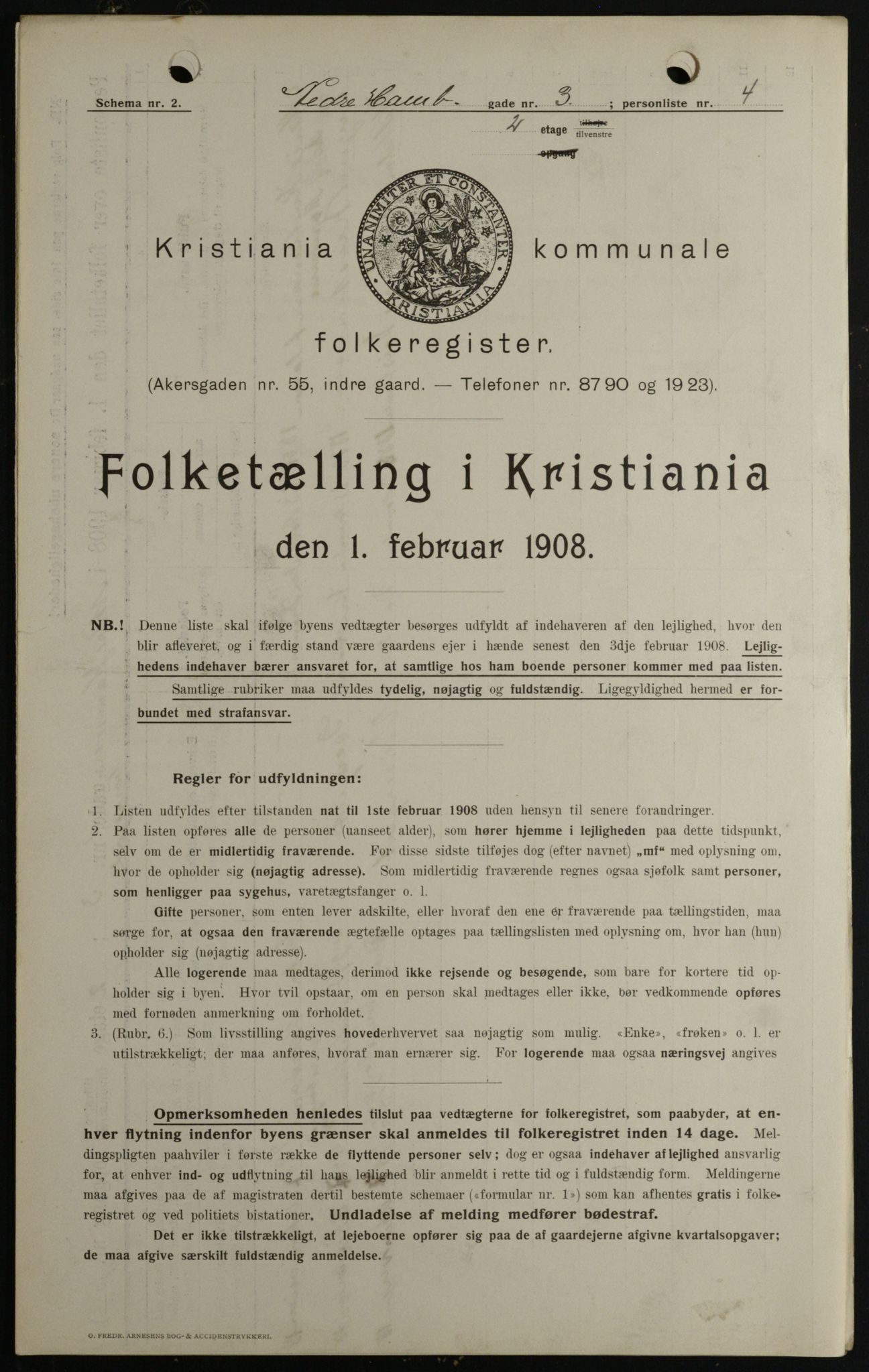 OBA, Municipal Census 1908 for Kristiania, 1908, p. 62030