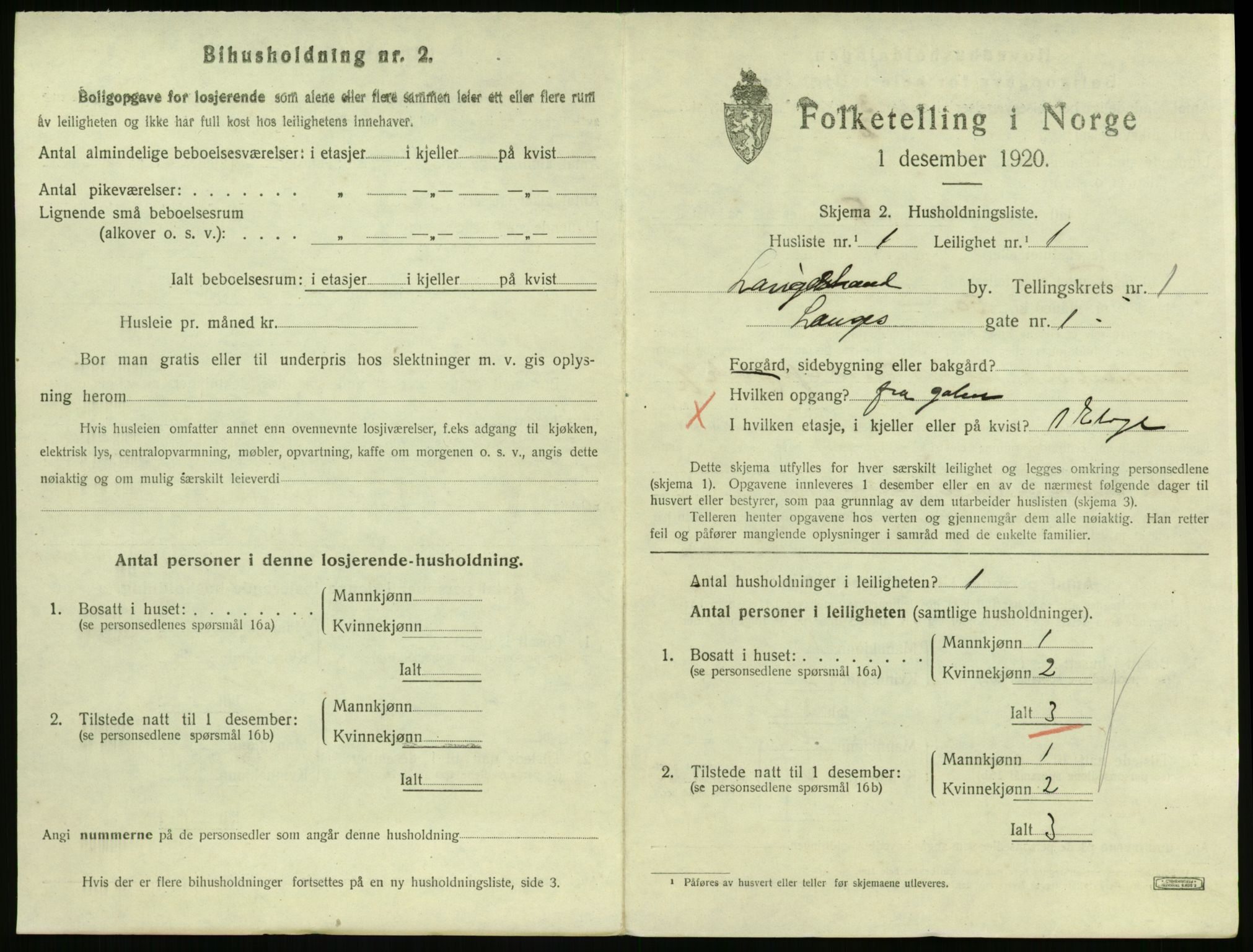 SAKO, 1920 census for Larvik, 1920, p. 3290