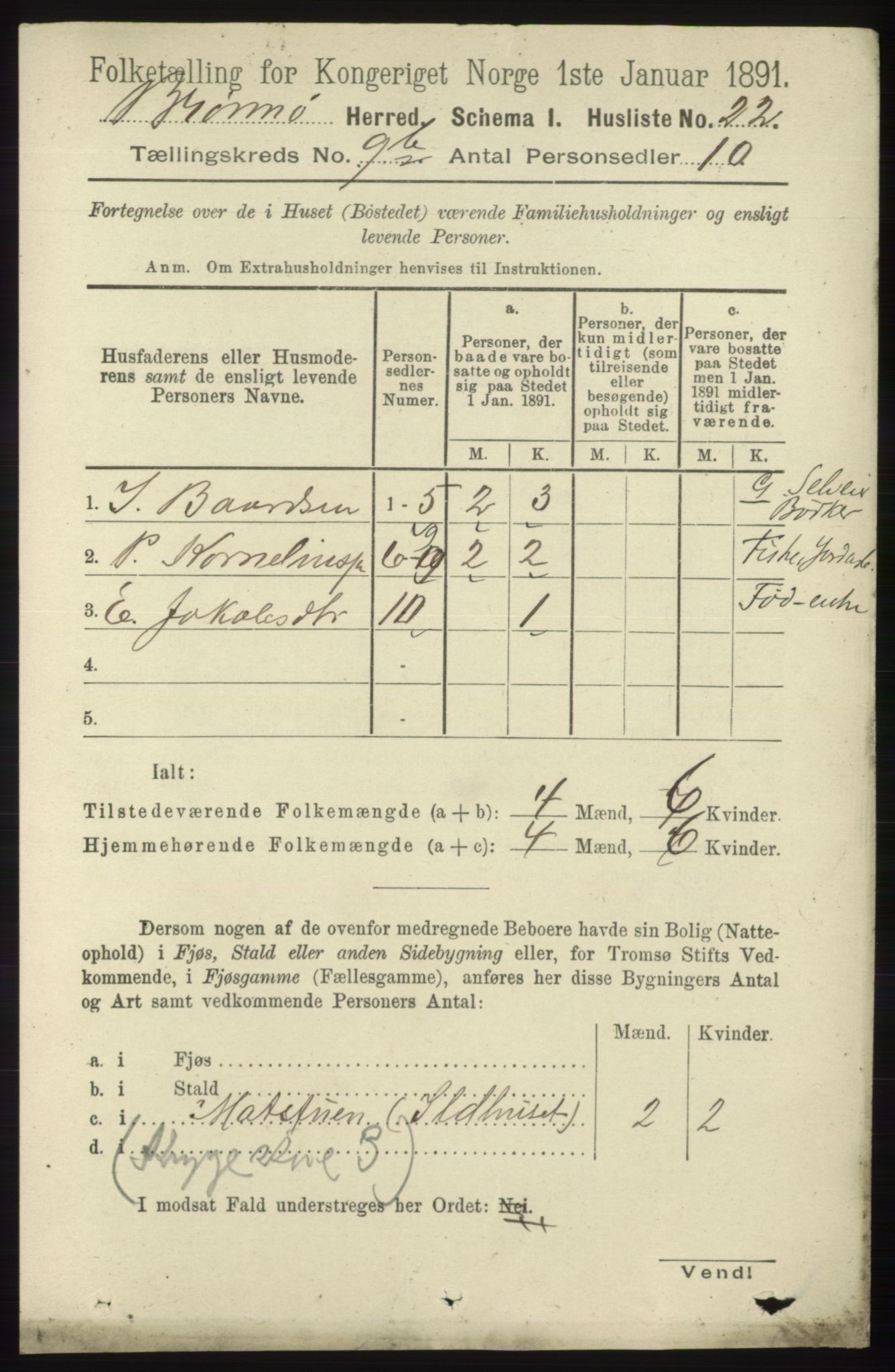 RA, 1891 census for 1814 Brønnøy, 1891, p. 5487