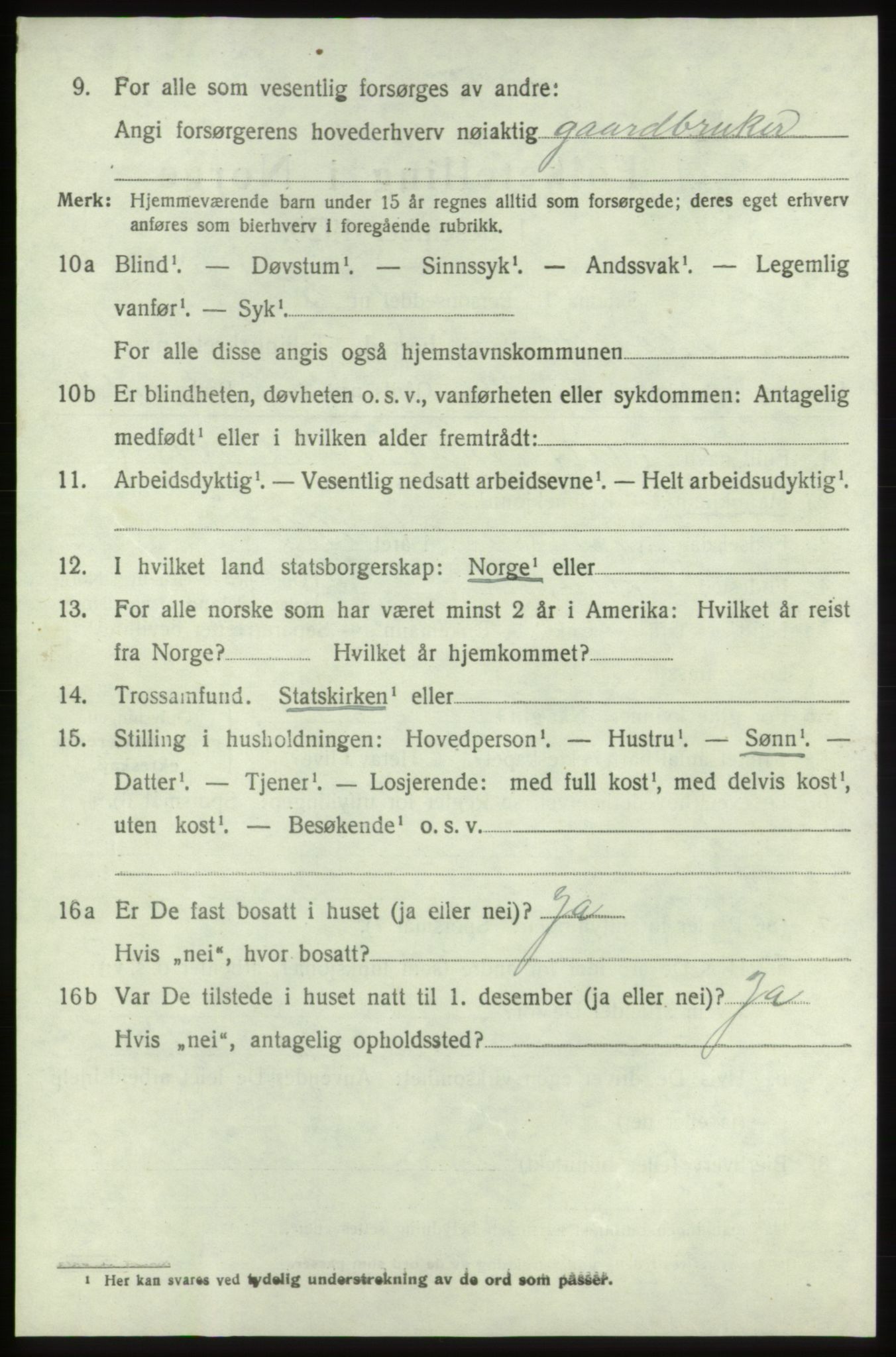 SAB, 1920 census for Moster, 1920, p. 802