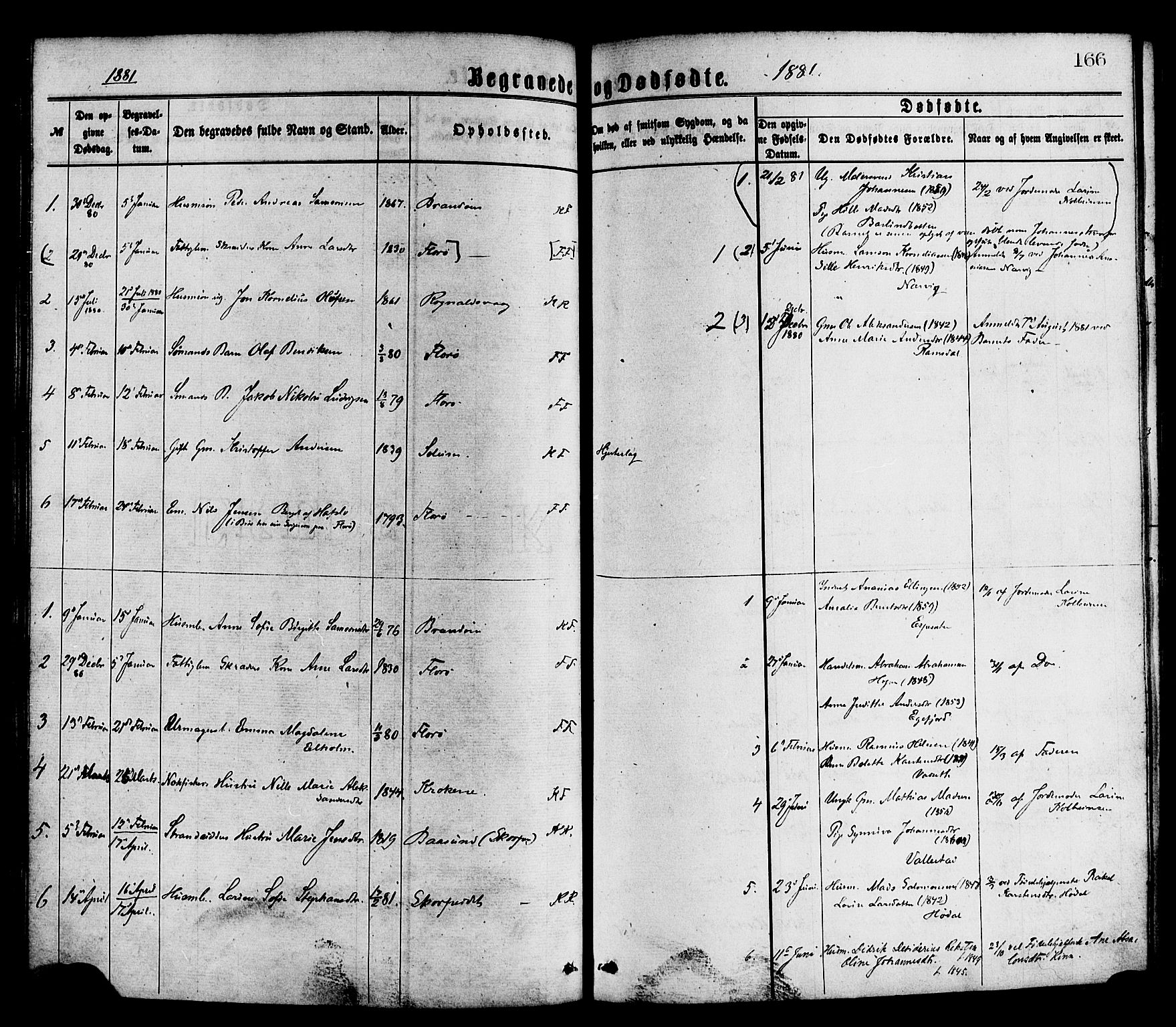 Kinn sokneprestembete, AV/SAB-A-80801/H/Haa/Haaa/L0013: Parish register (official) no. A 13, 1870-1885, p. 166