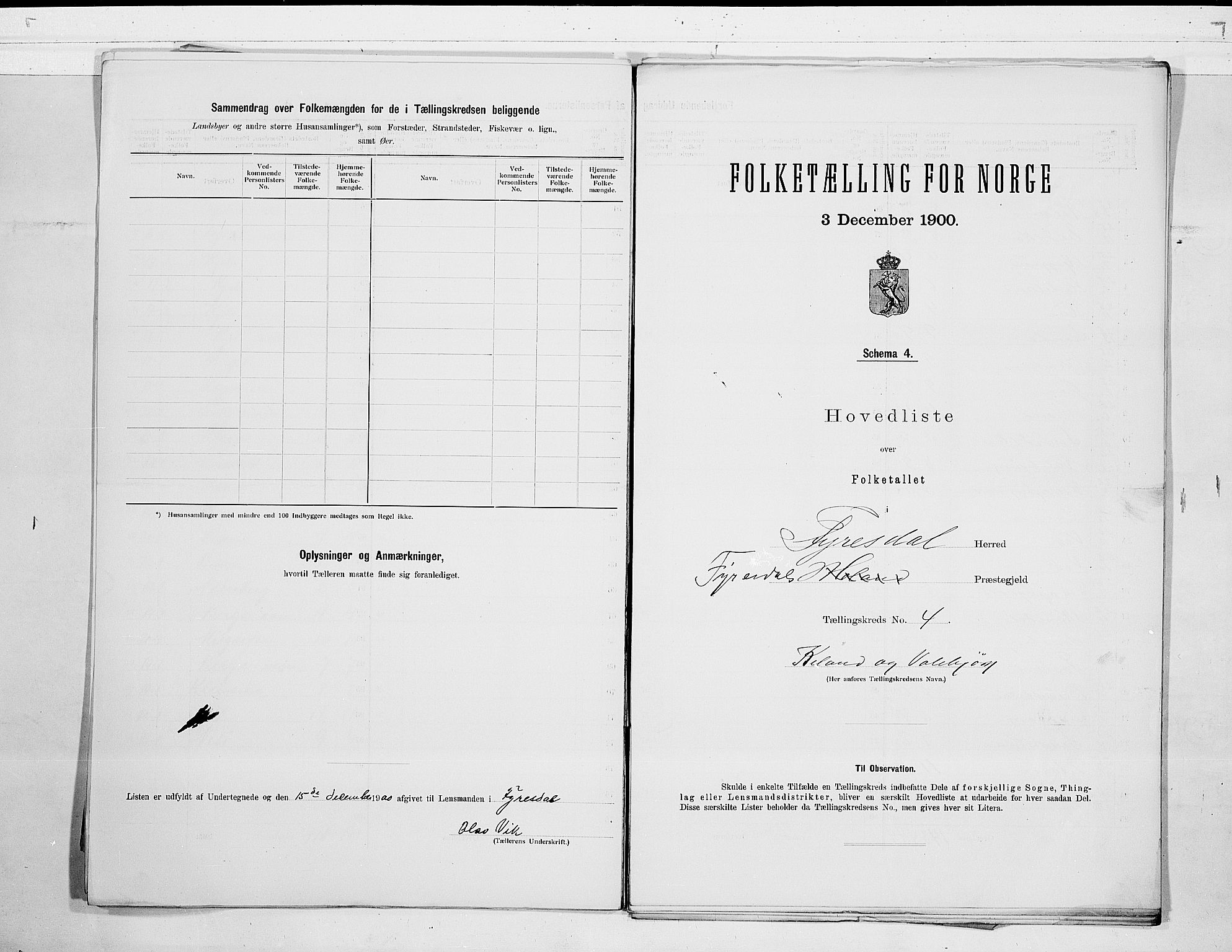 RA, 1900 census for Fyresdal, 1900, p. 10