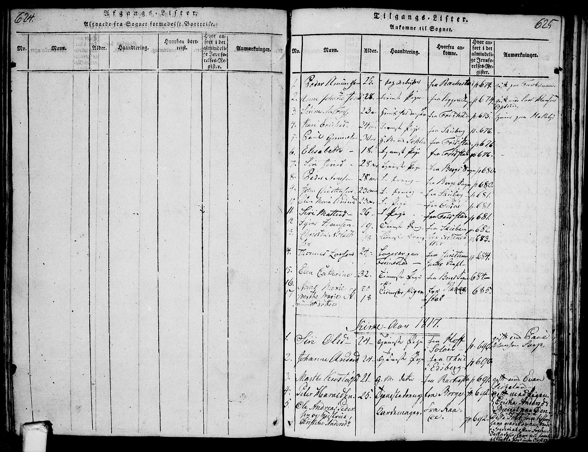 Tune prestekontor Kirkebøker, SAO/A-2007/F/Fa/L0005: Parish register (official) no. 5, 1815-1823, p. 624-625