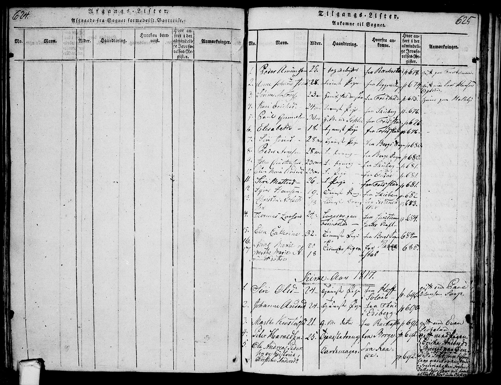 Tune prestekontor Kirkebøker, AV/SAO-A-2007/F/Fa/L0005: Parish register (official) no. 5, 1815-1823, p. 624-625