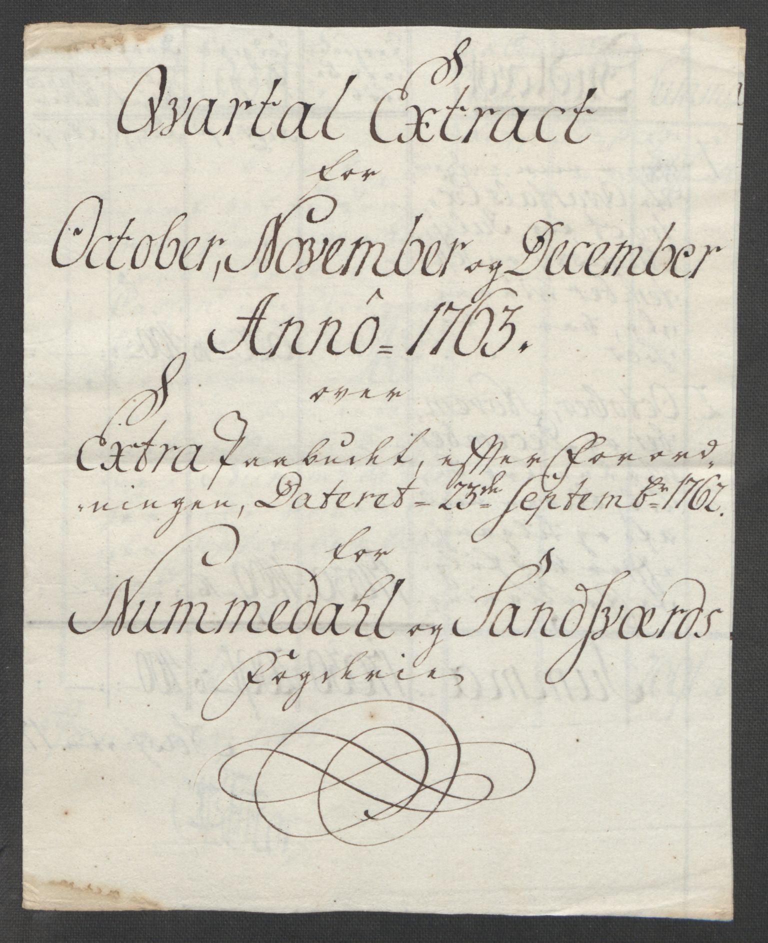 Rentekammeret inntil 1814, Reviderte regnskaper, Fogderegnskap, AV/RA-EA-4092/R24/L1672: Ekstraskatten Numedal og Sandsvær, 1762-1767, p. 206