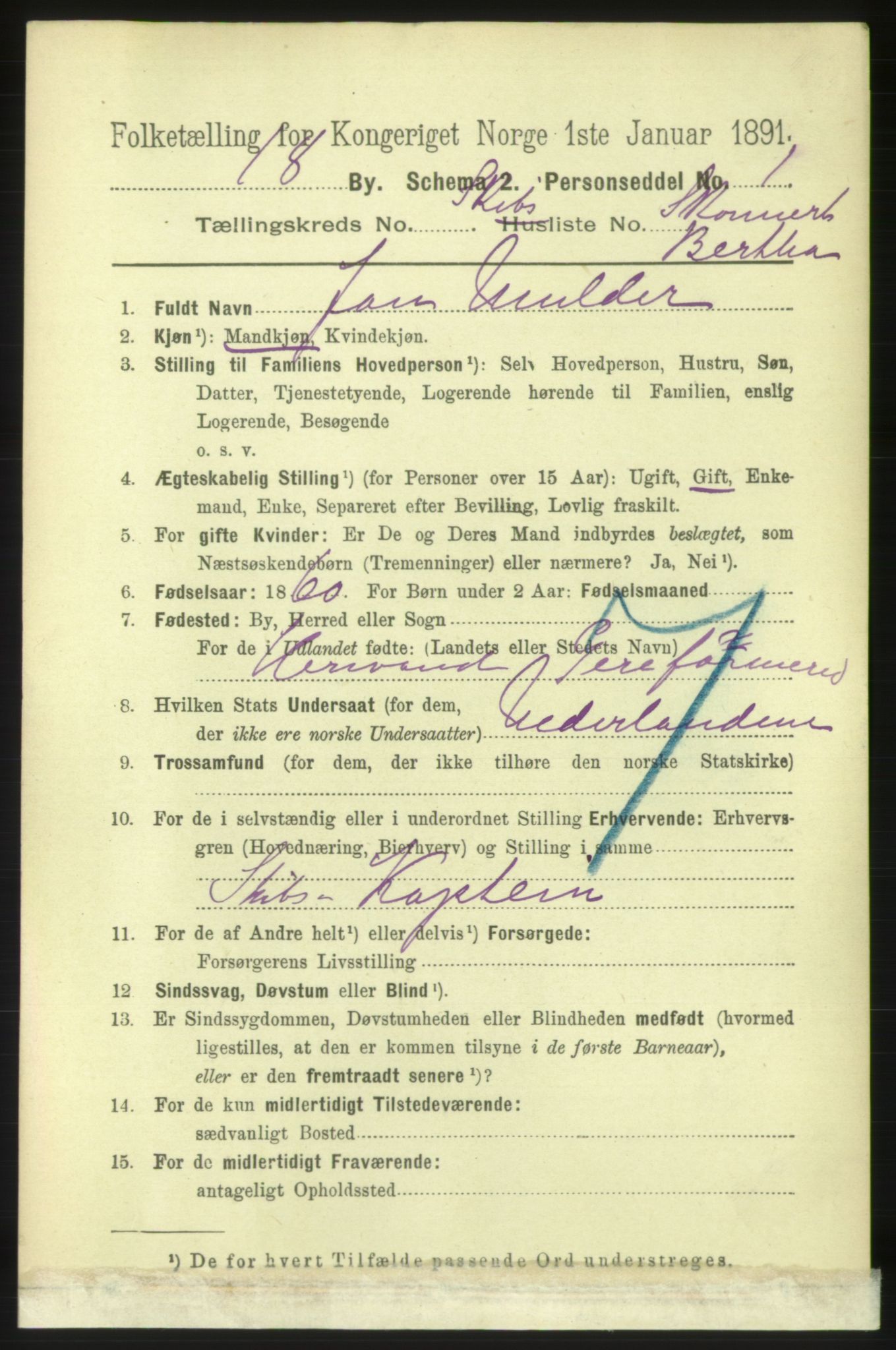 RA, 1891 census for 0701 Svelvik, 1891, p. 2062